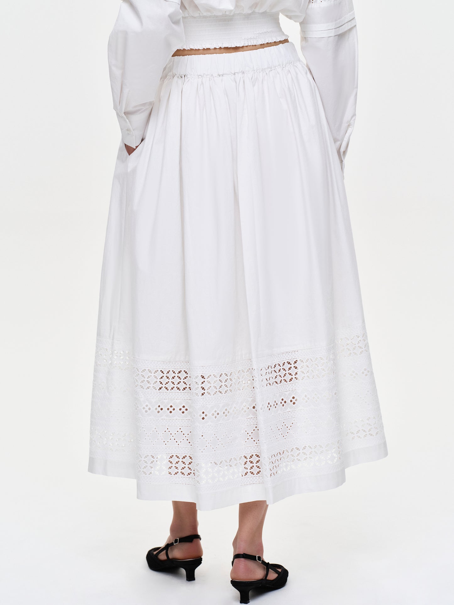 Broderie Anglaise Skirt, White