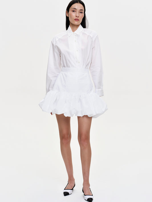 Ruffled Miniskirt, Optic White