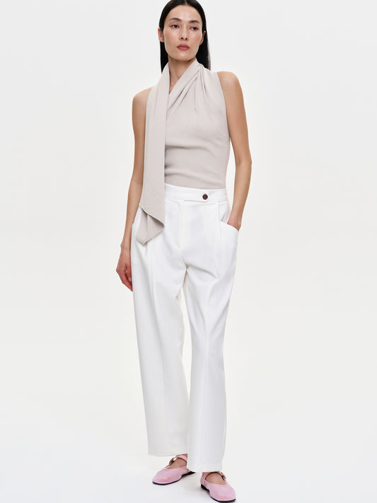 Solid Pocket Trousers, White