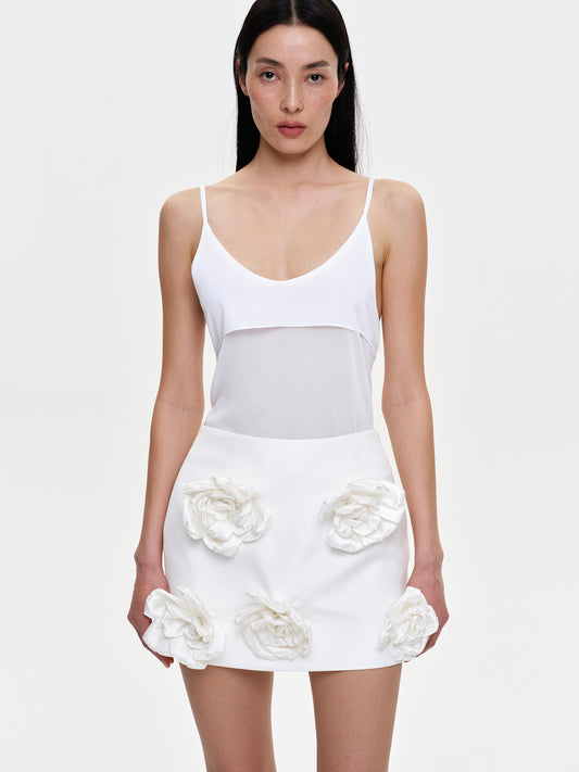 Semi-Sheer Minidress, White