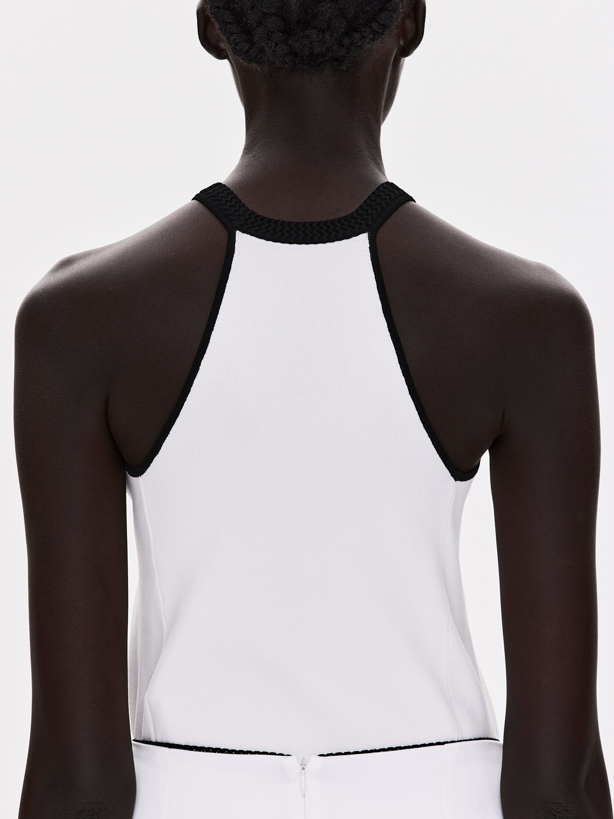 Compact Knit Tank, White