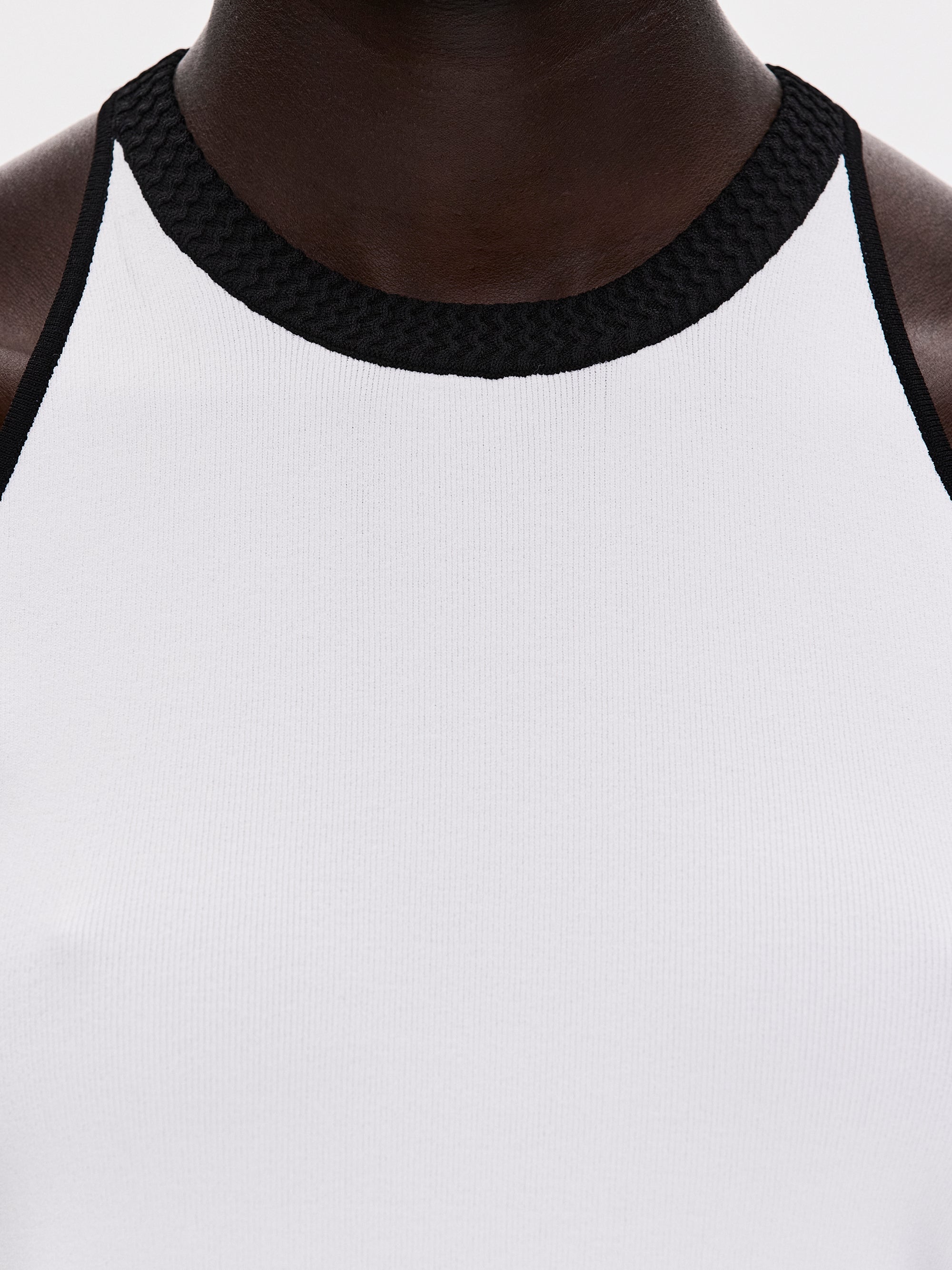 Compact Knit Tank, White