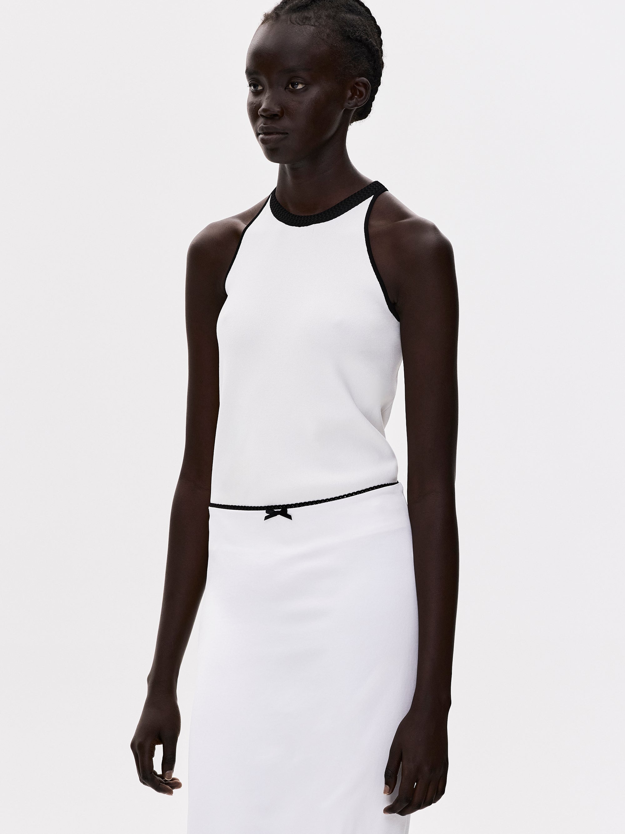 Compact Knit Tank, White
