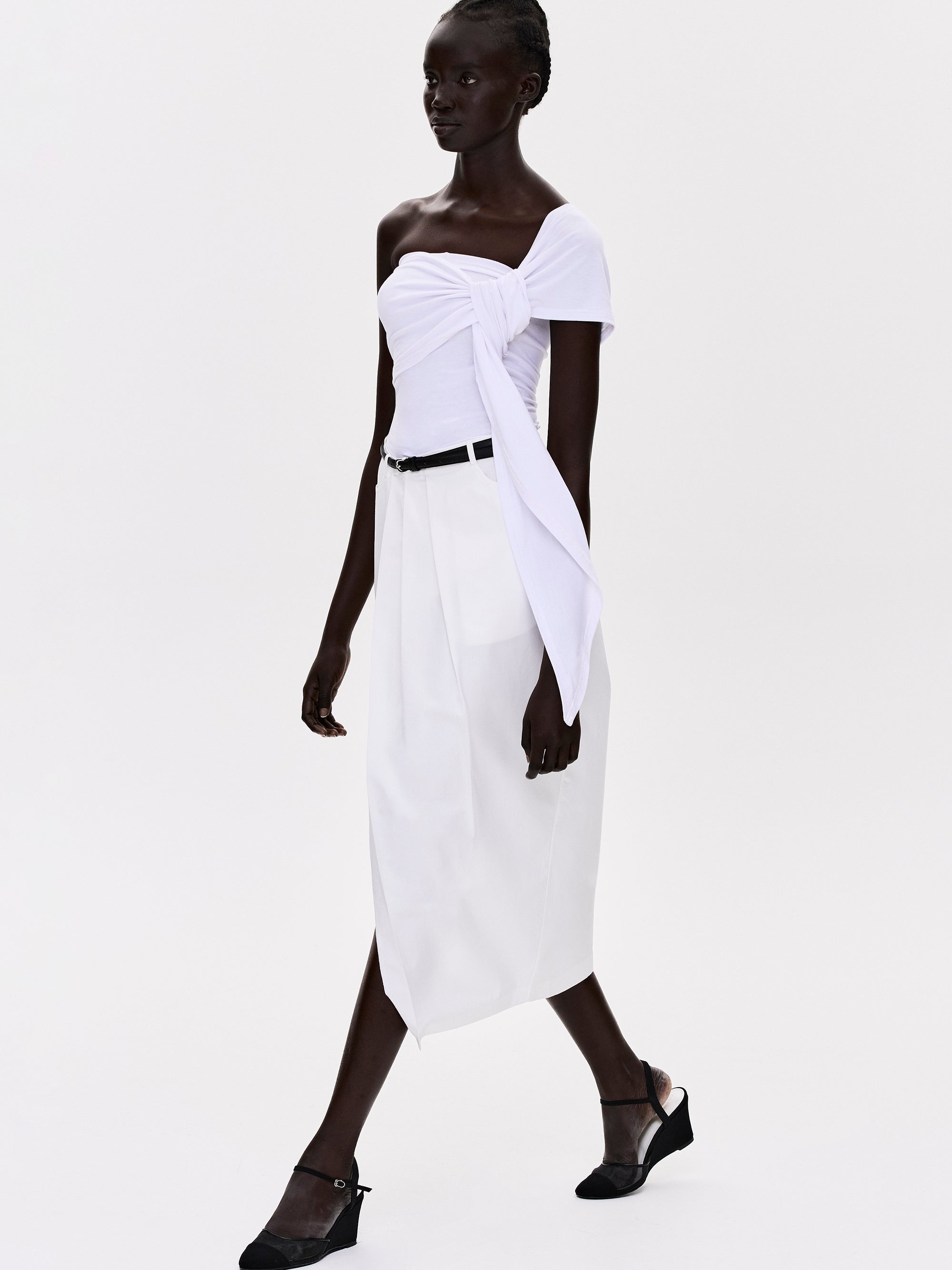 Knotted Jersey T-Shirt, White