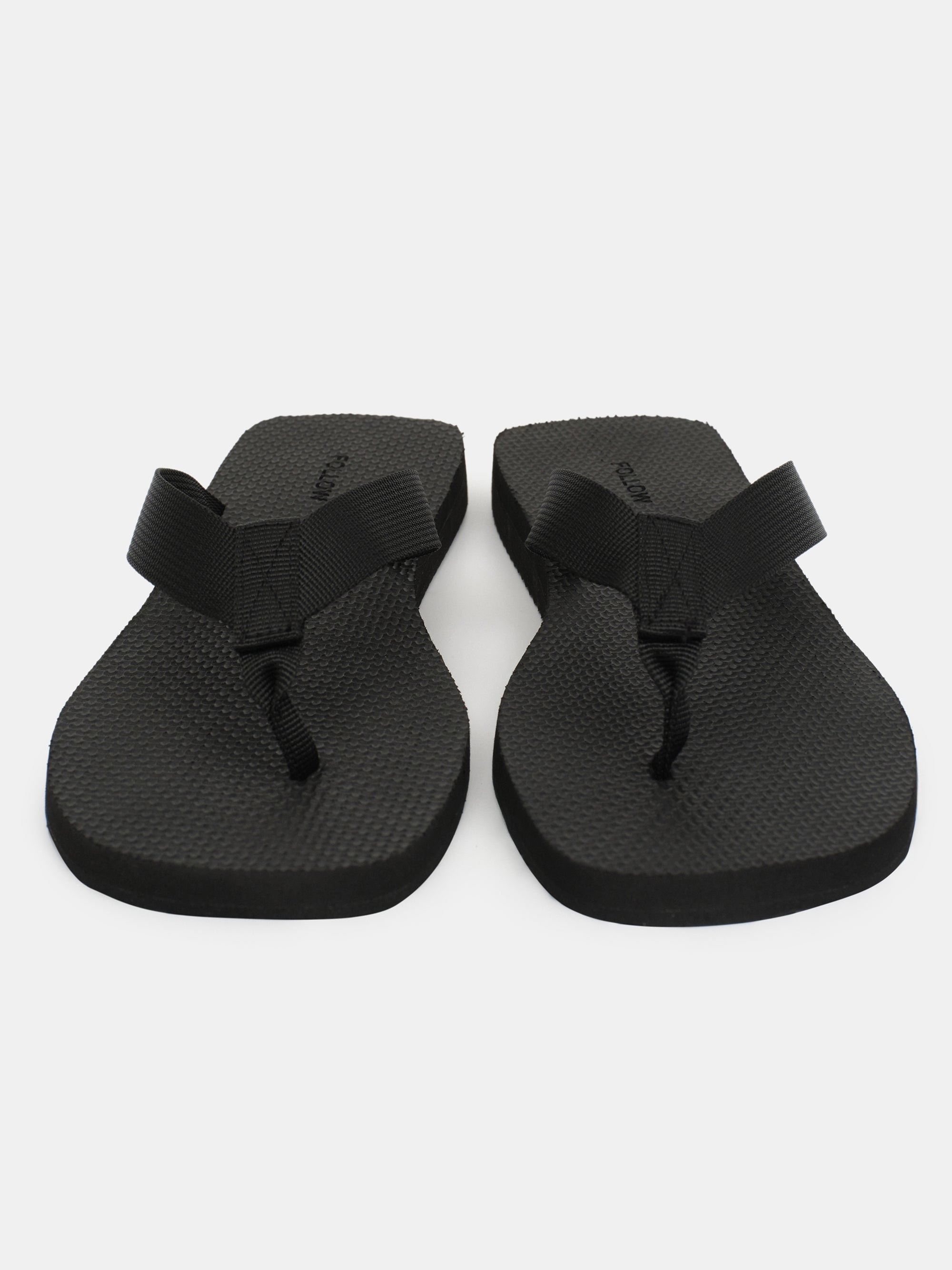 Woven Strap Flip-Flops, Black