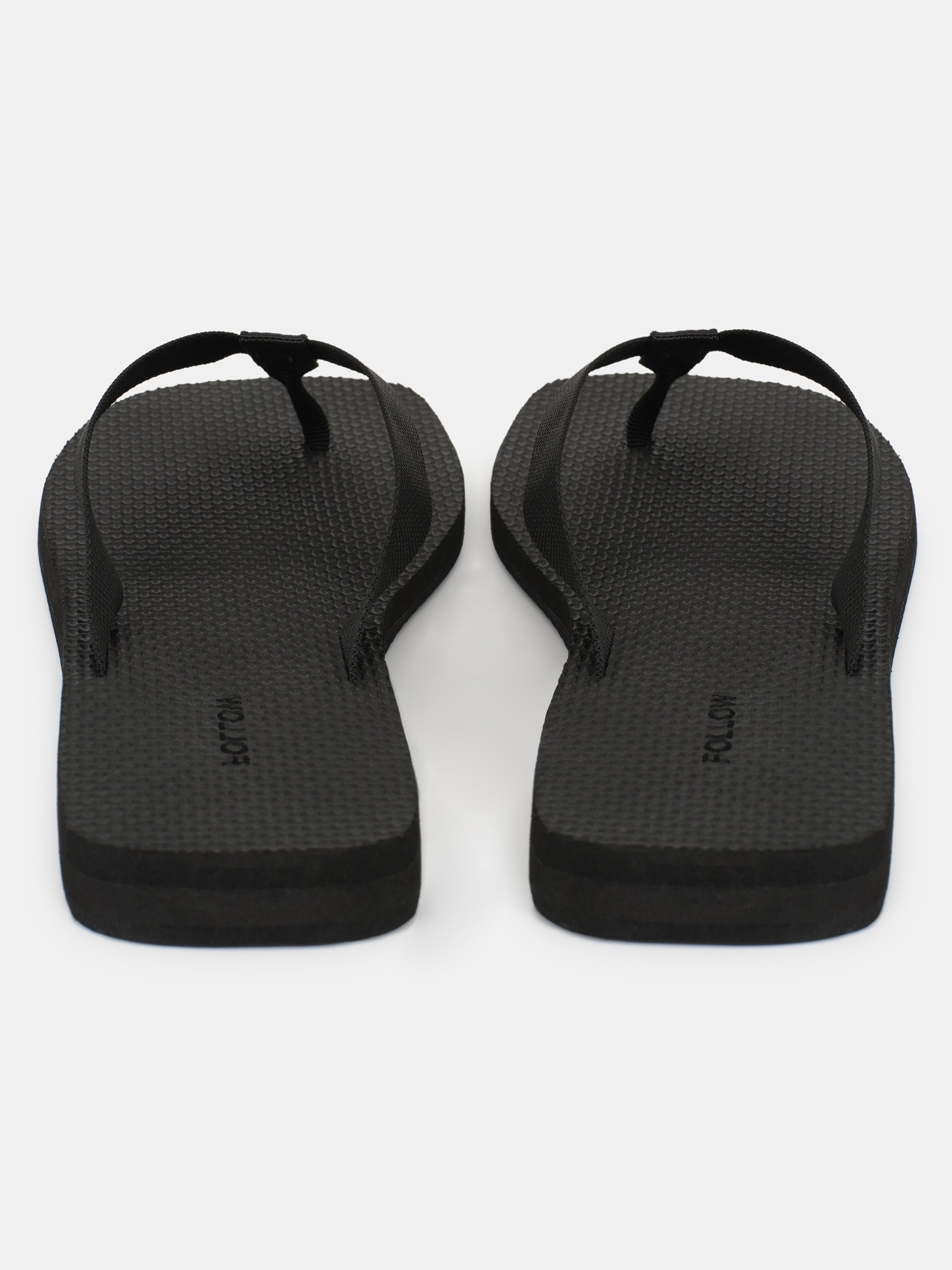 Woven Strap Flip-Flops, Black