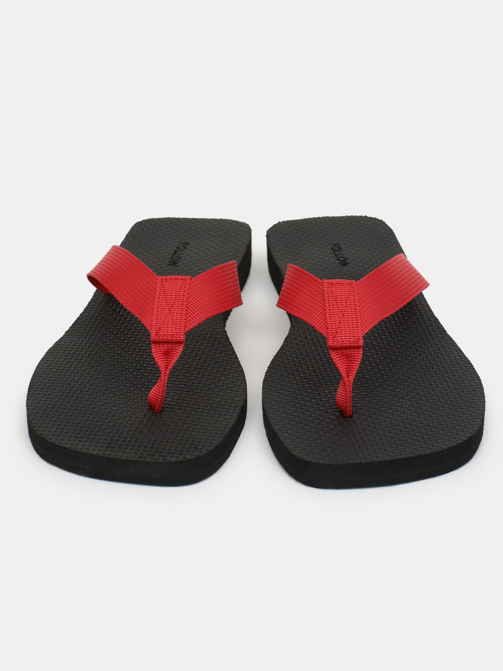 Woven Strap Flip-Flops, Red