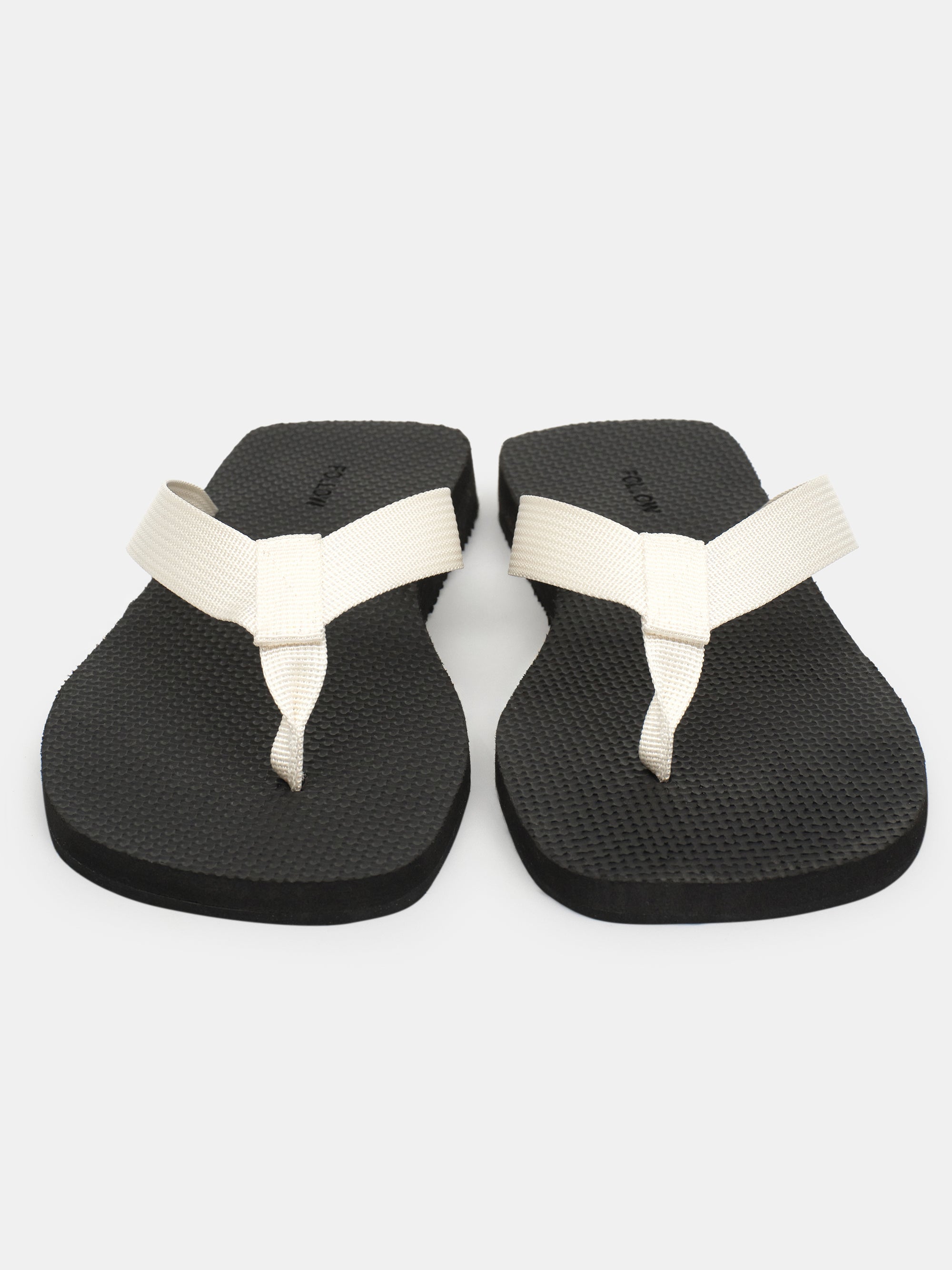 Woven Strap Flip-Flops, Ivory