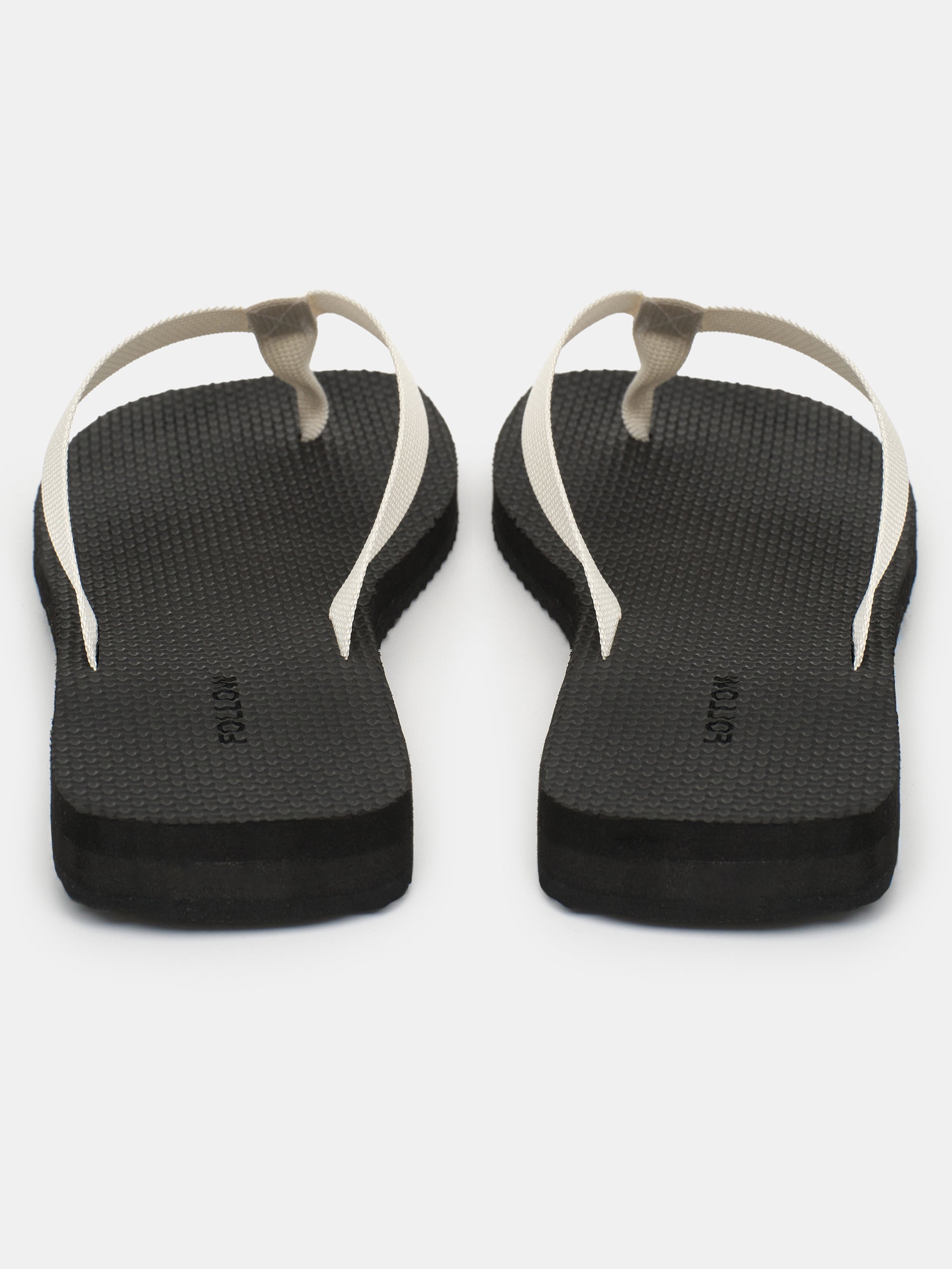 Woven Strap Flip-Flops, Ivory