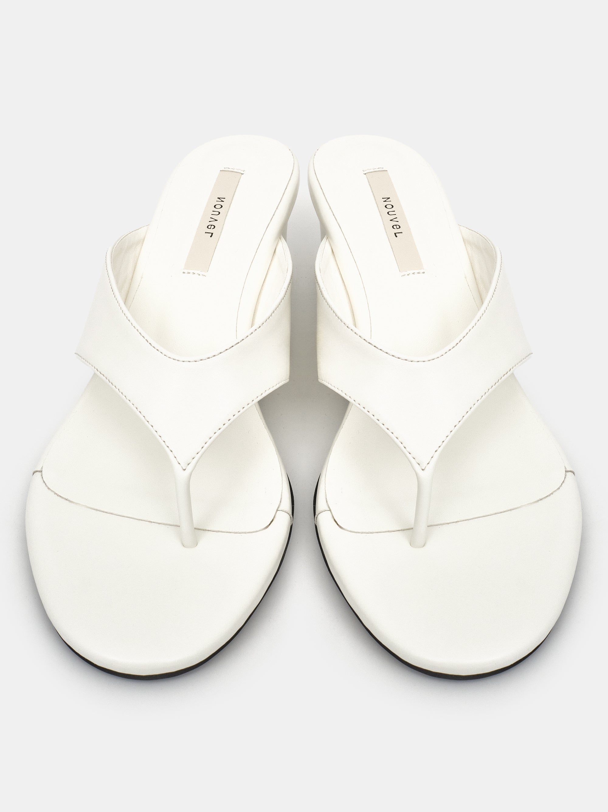 Faux-Leather Wedge Sandal, White
