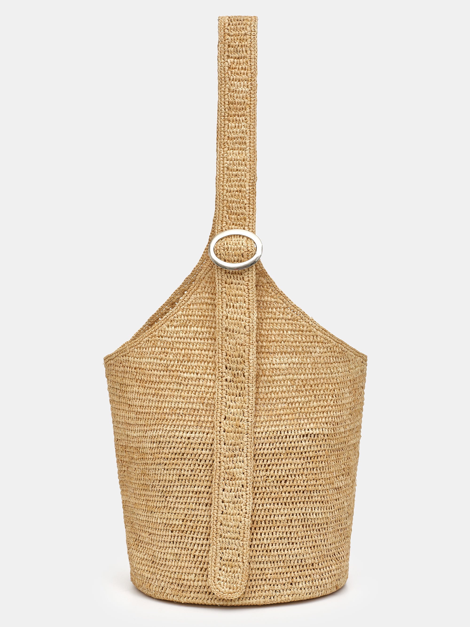 Raffia Bucket Bag, Natural