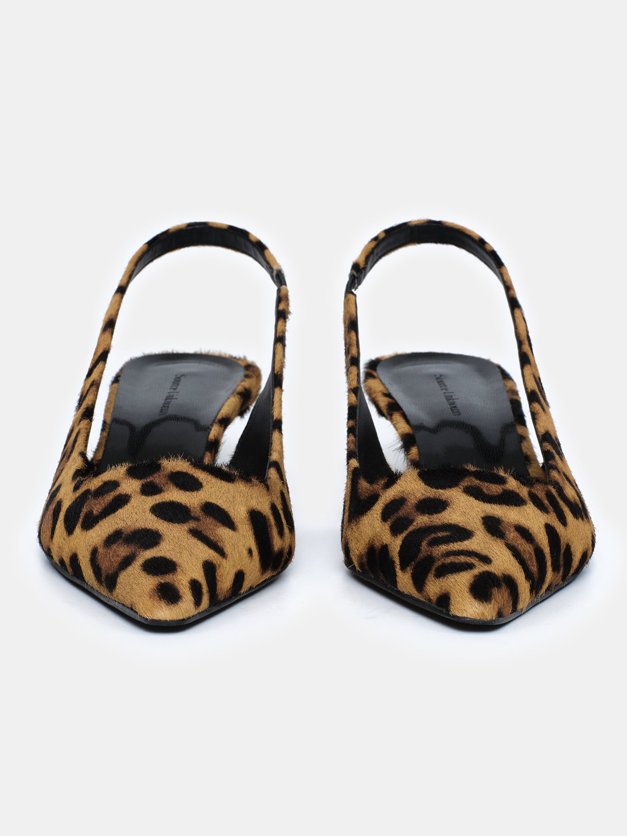 Nalita Cow-Hair Slingback Pumps, Leo Brown