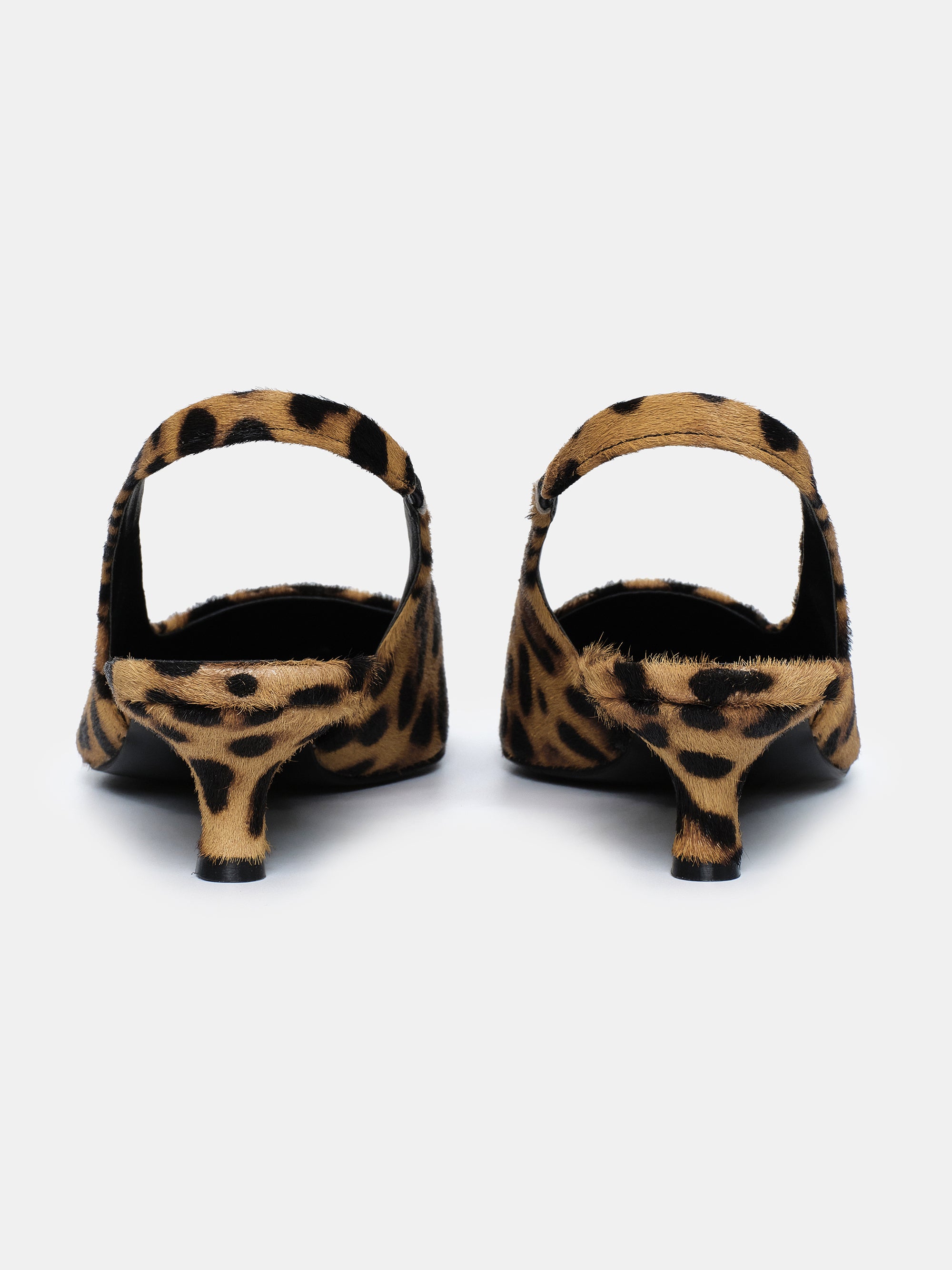Nalita Cow-Hair Slingback Pumps, Leo Brown