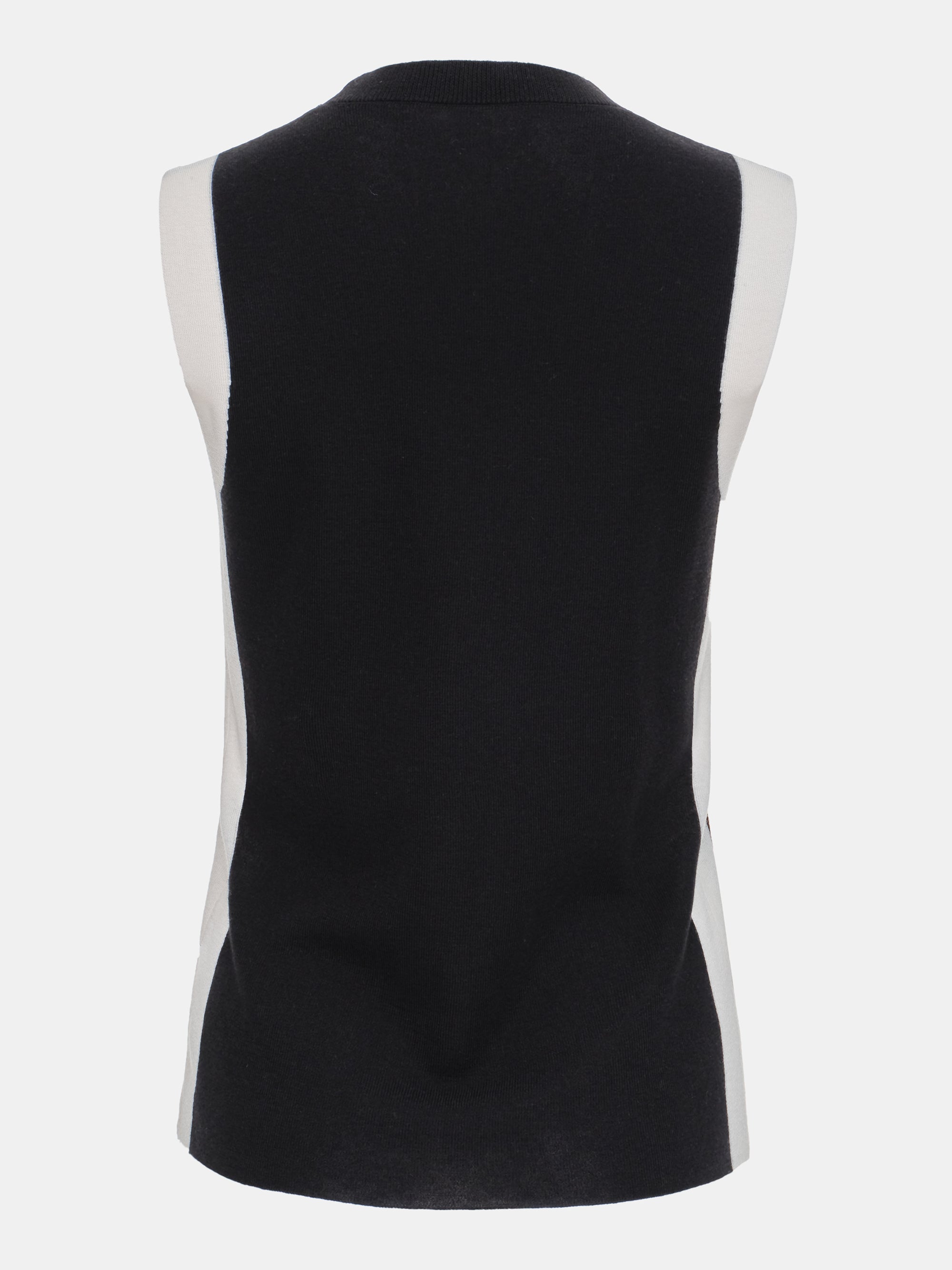 Contrast Sleeveless Knit, Black