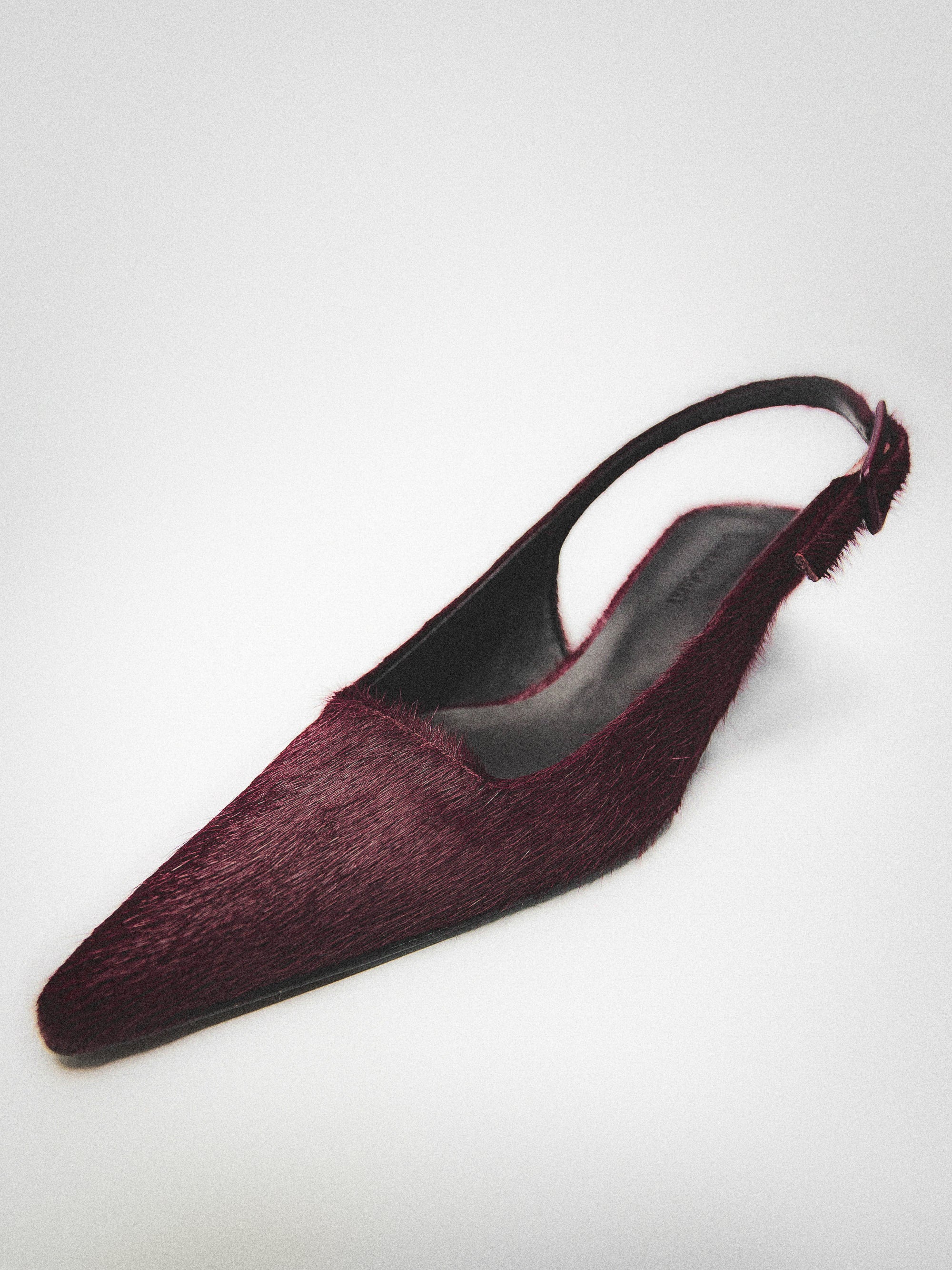 Nomie Cow-Hair Slingback, Wine