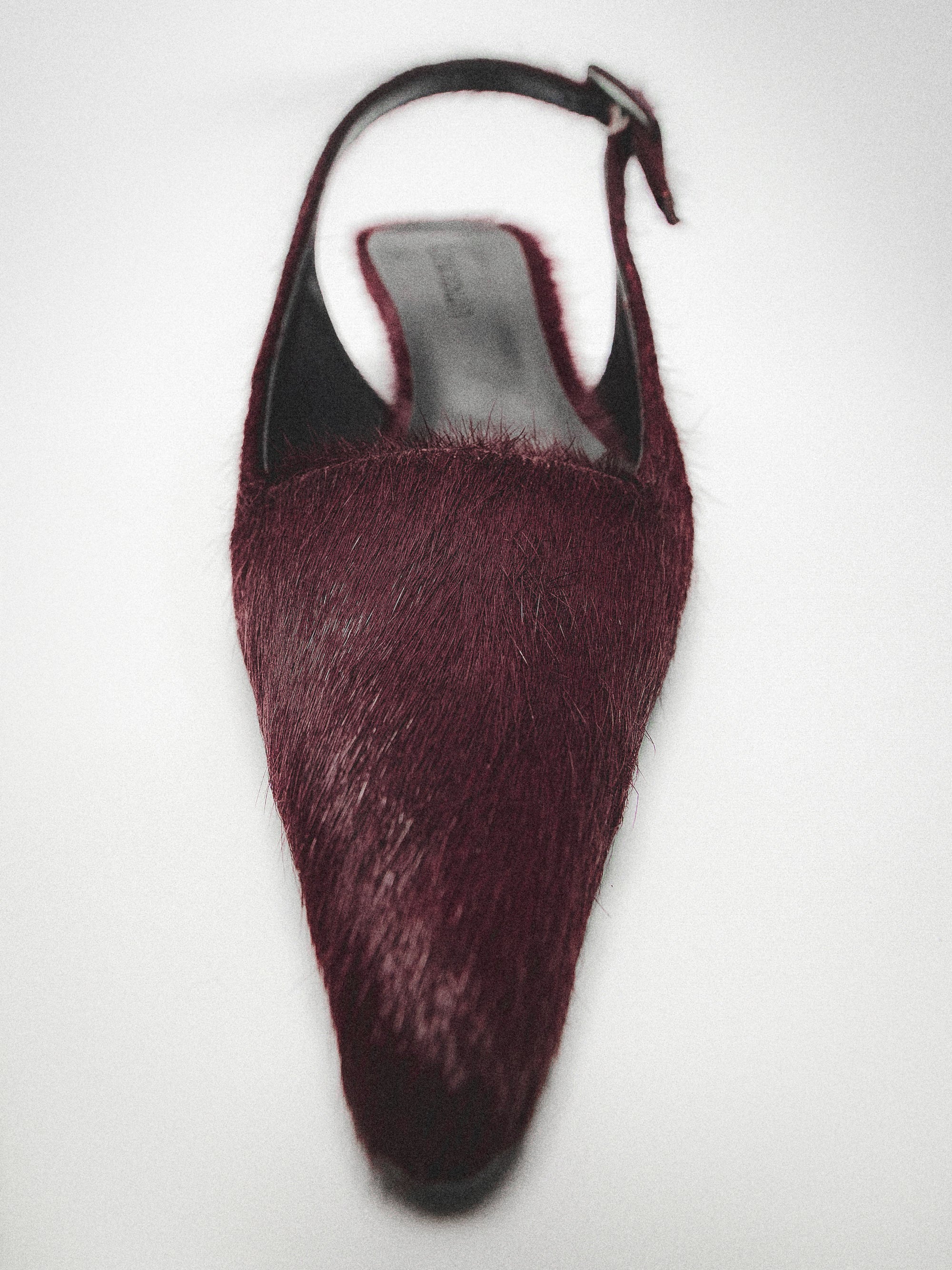 Nomie Cow-Hair Slingback, Wine