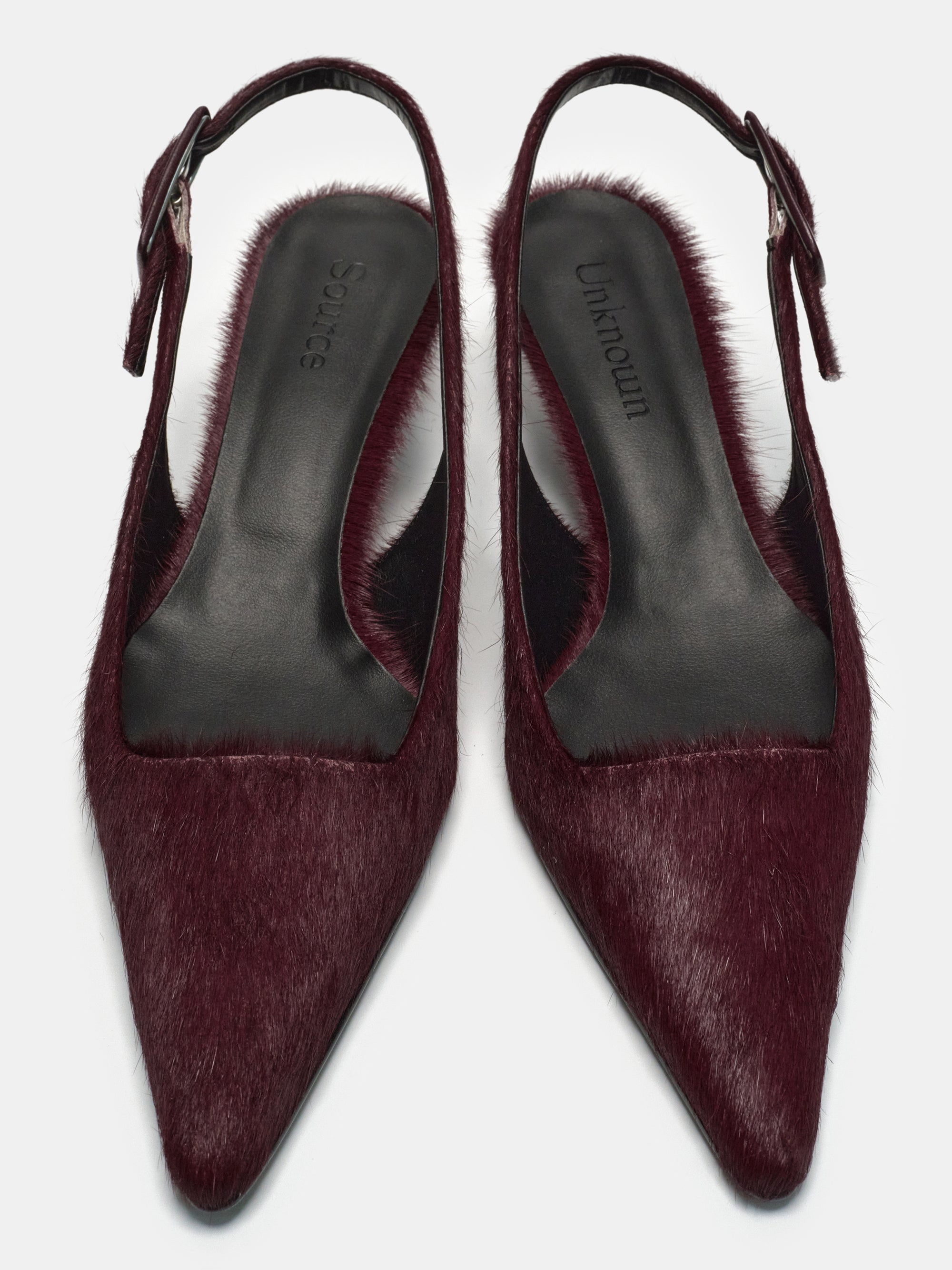 Nomie Cow-Hair Slingback, Wine