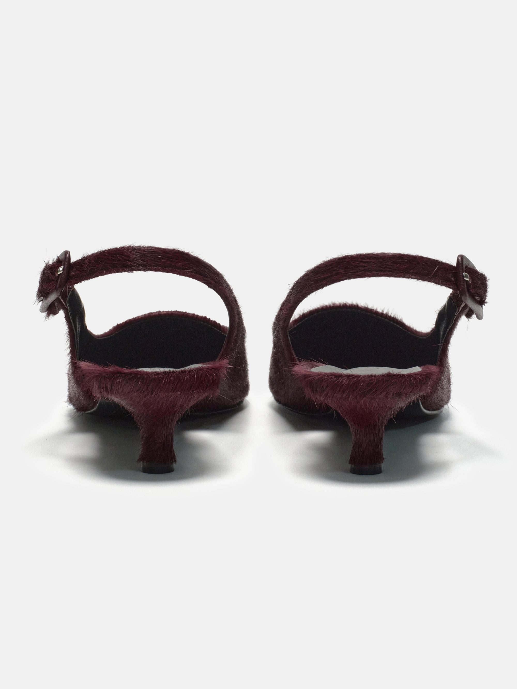 Nomie Cow-Hair Slingback, Wine