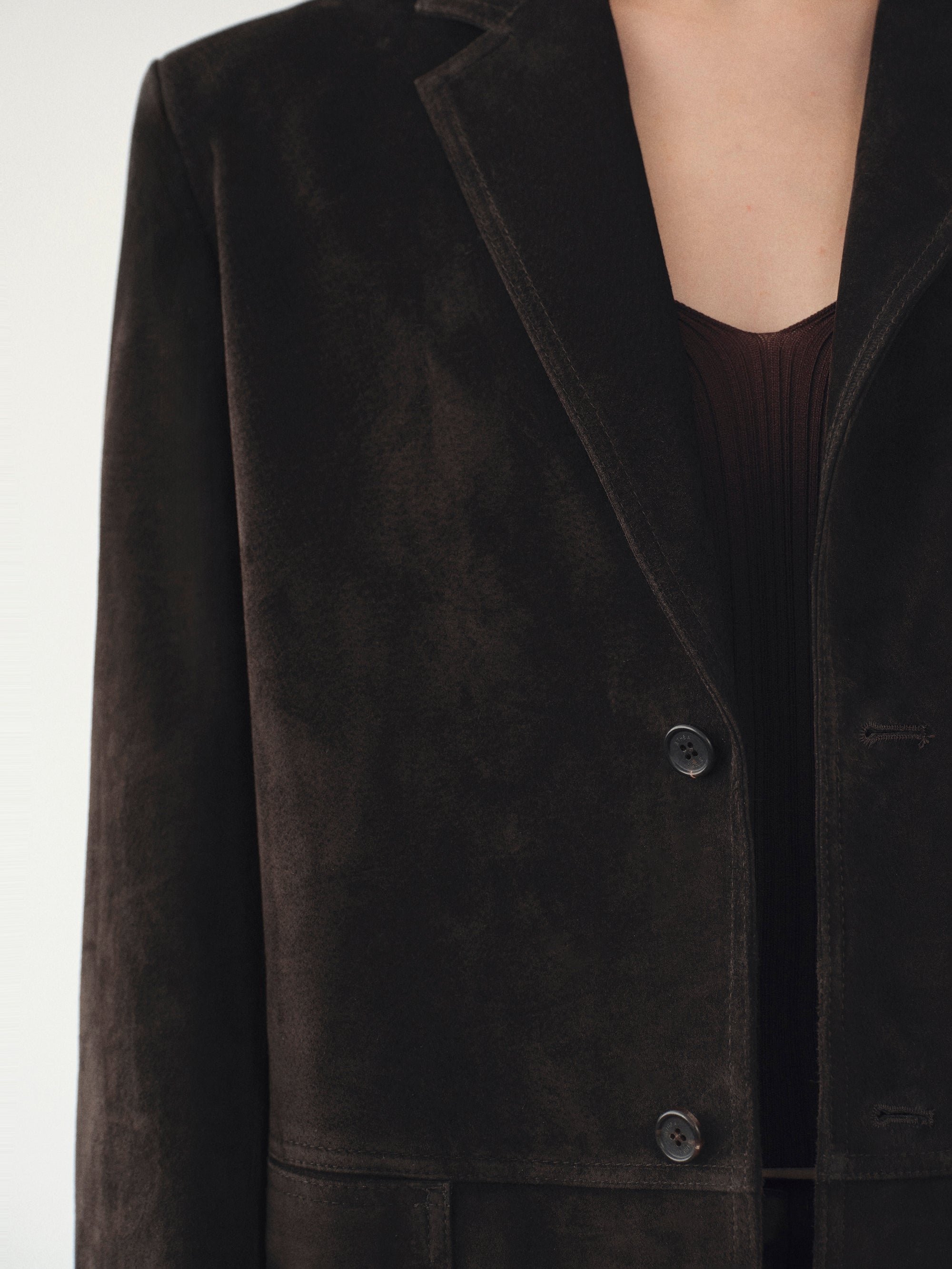 Kant Suede Blazer, Dark Chocolate