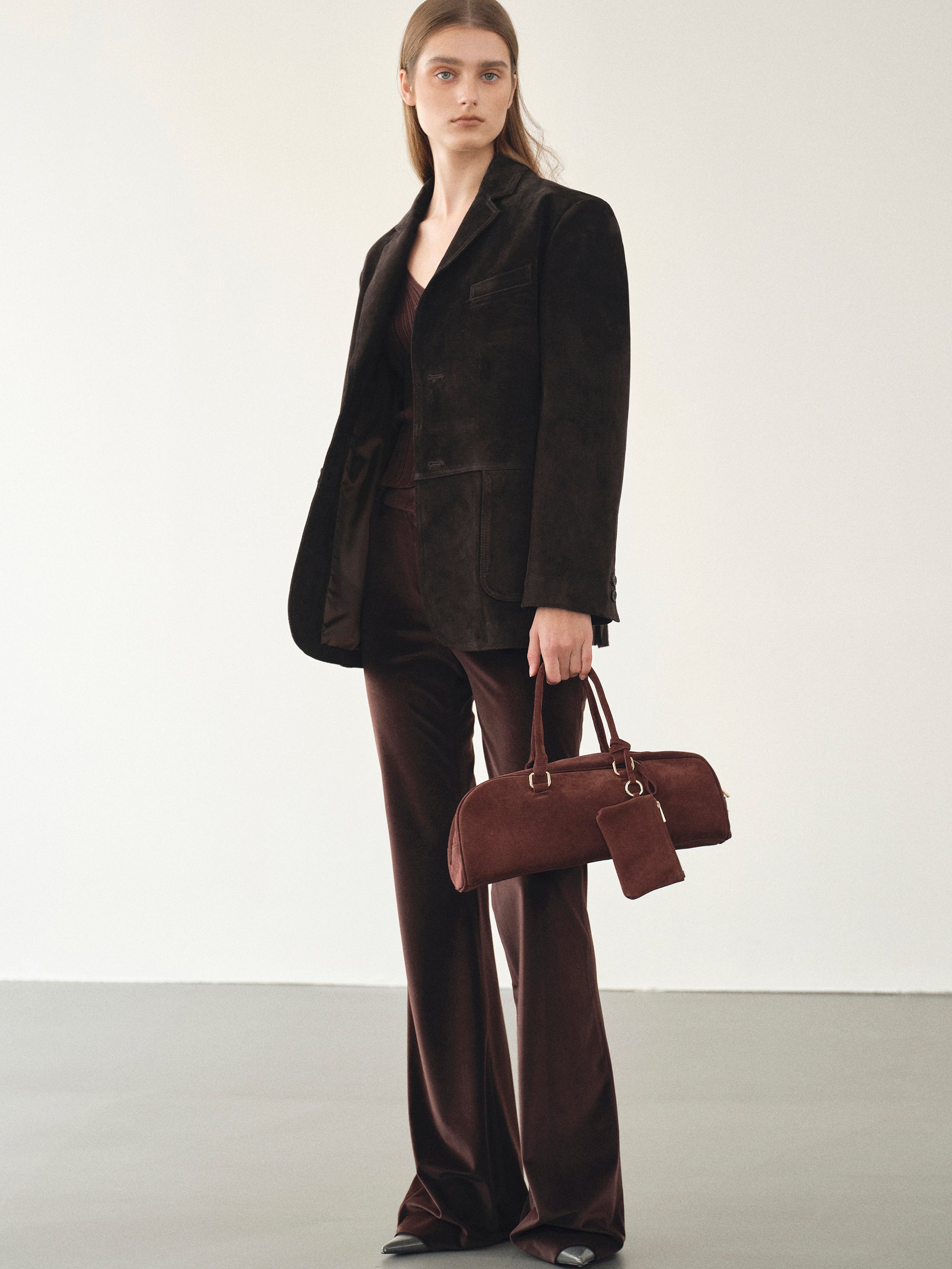 Kant Suede Blazer, Dark Chocolate