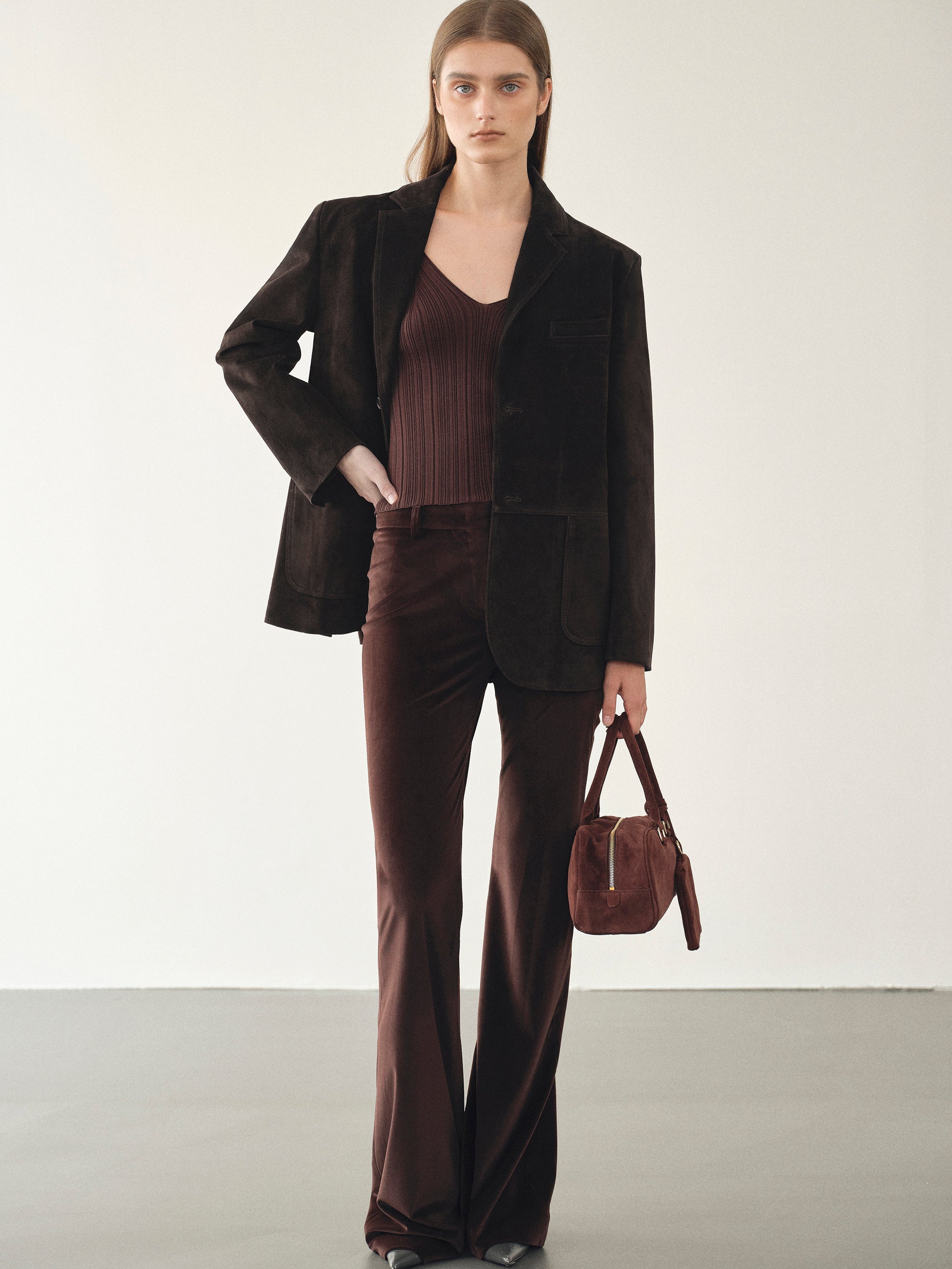 Kant Suede Blazer, Dark Chocolate