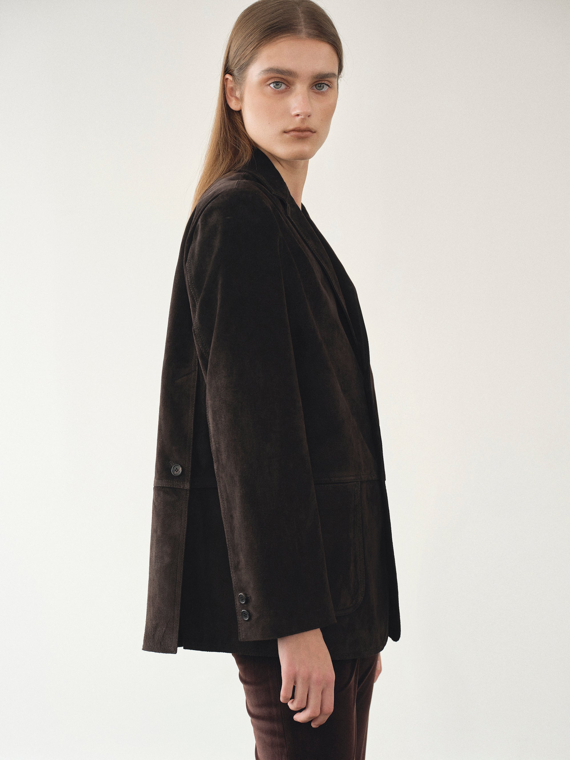 Kant Suede Blazer, Dark Chocolate