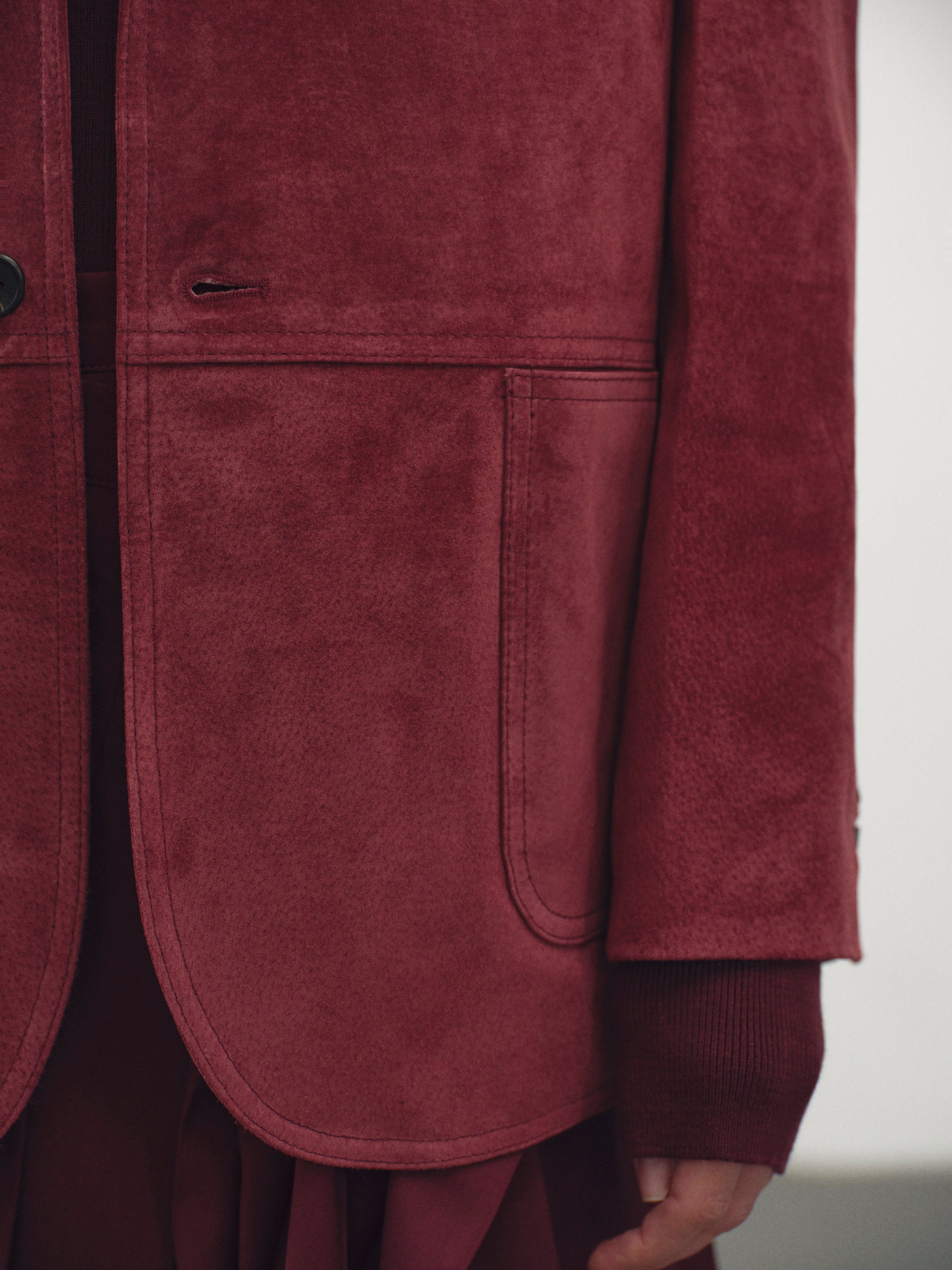 Kant Suede Blazer, Burgundy