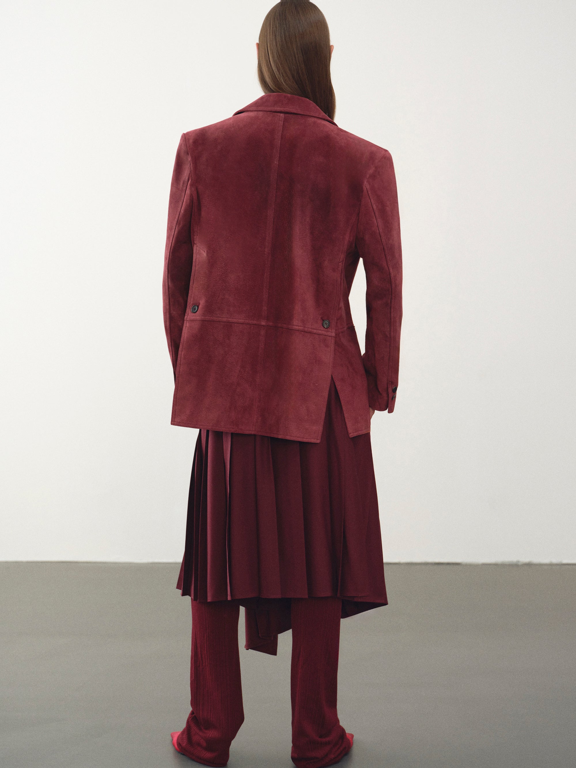 Kant Suede Blazer, Burgundy