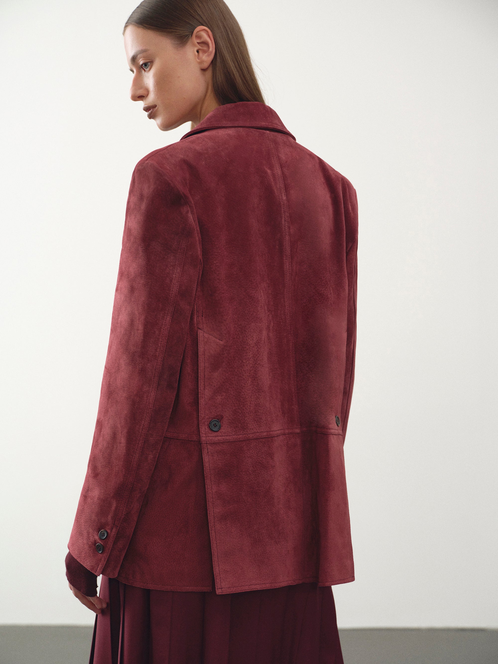 Kant Suede Blazer, Burgundy