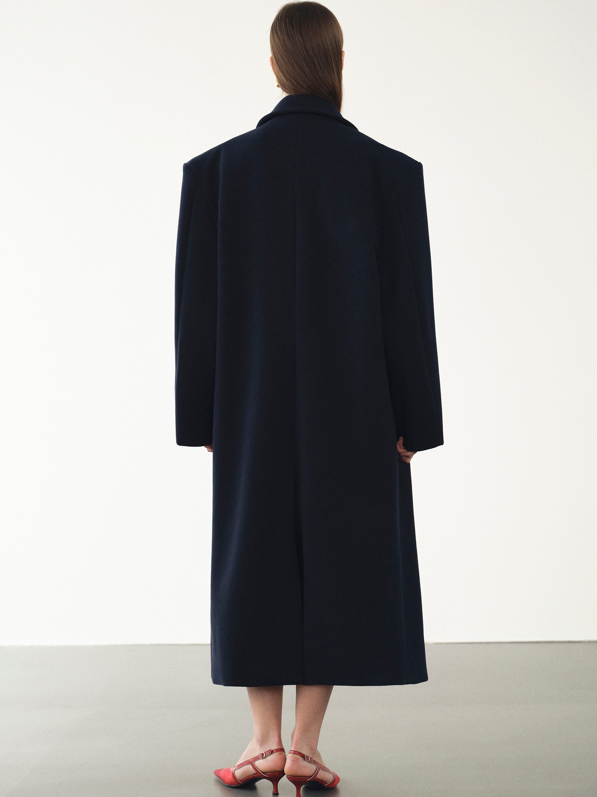 Wallis Oversized Grandpa Coat, Navy