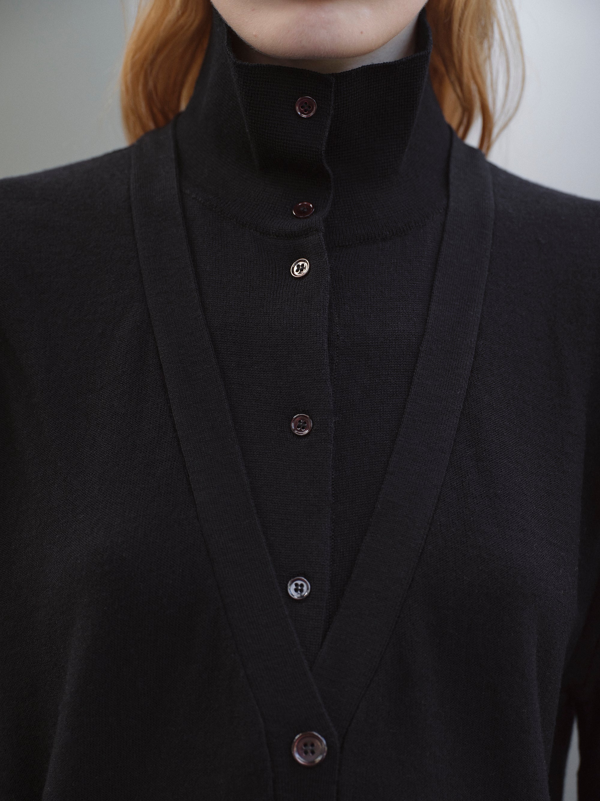 Fabbie Layered Cardigan, Black