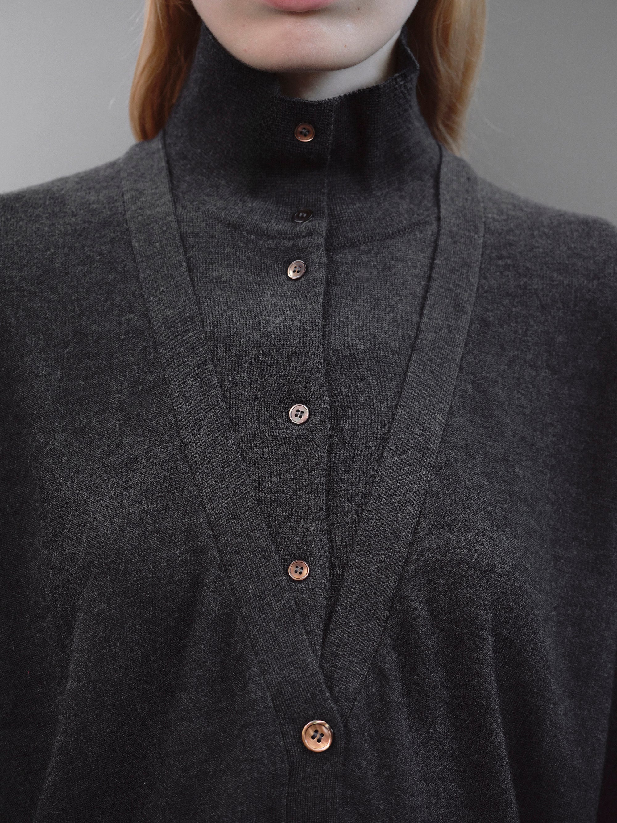 Fabbie Layered Cardigan, Charcoal