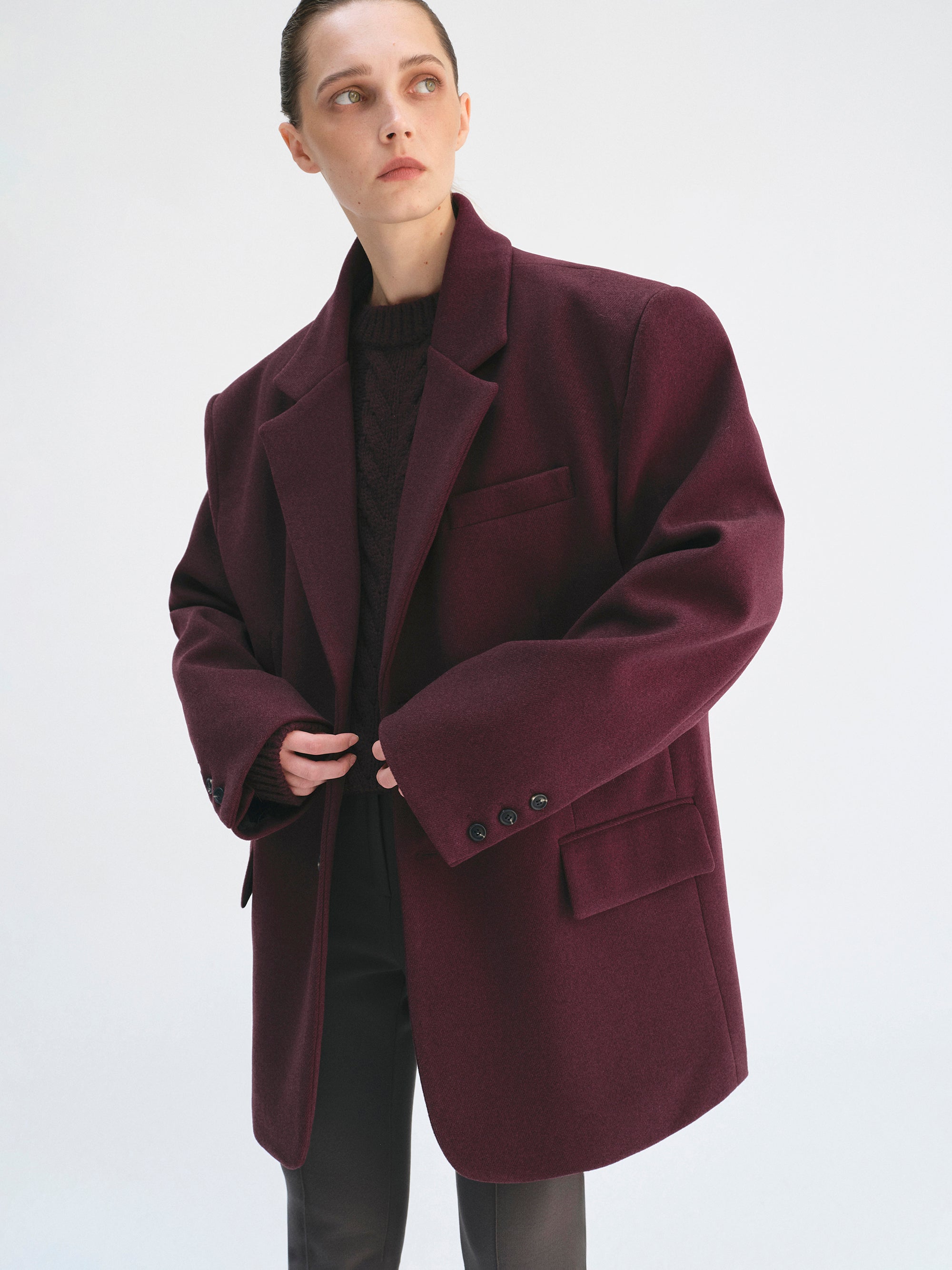 Hayk Oversized Boyfriend Blazer, Wine