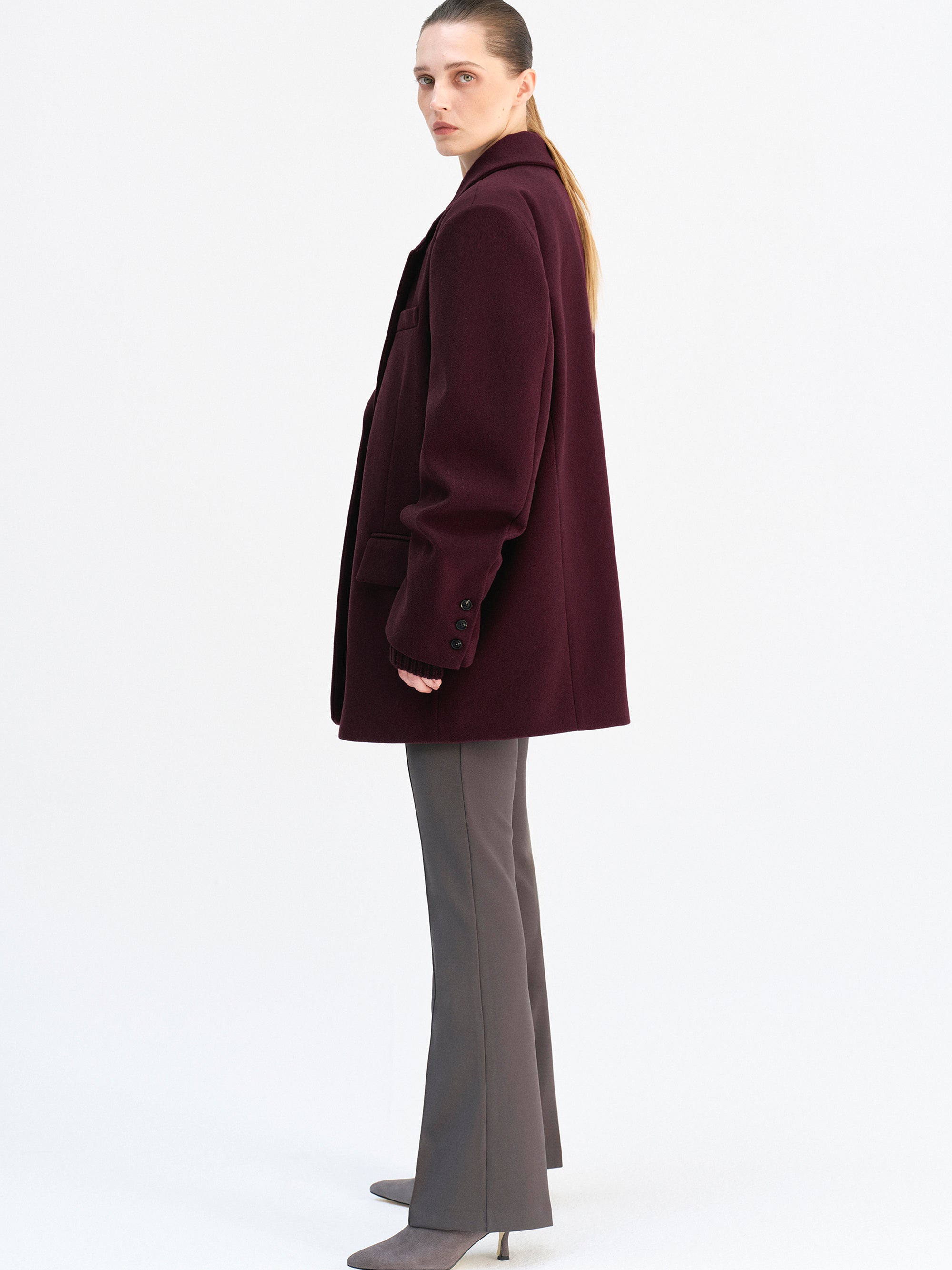 Hayk Oversized Boyfriend Blazer, Wine