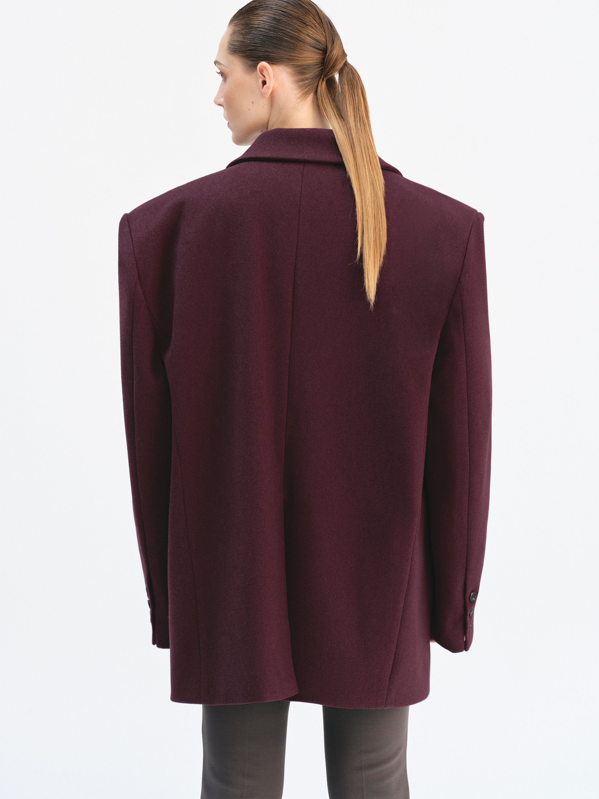 Hayk Oversized Boyfriend Blazer, Wine