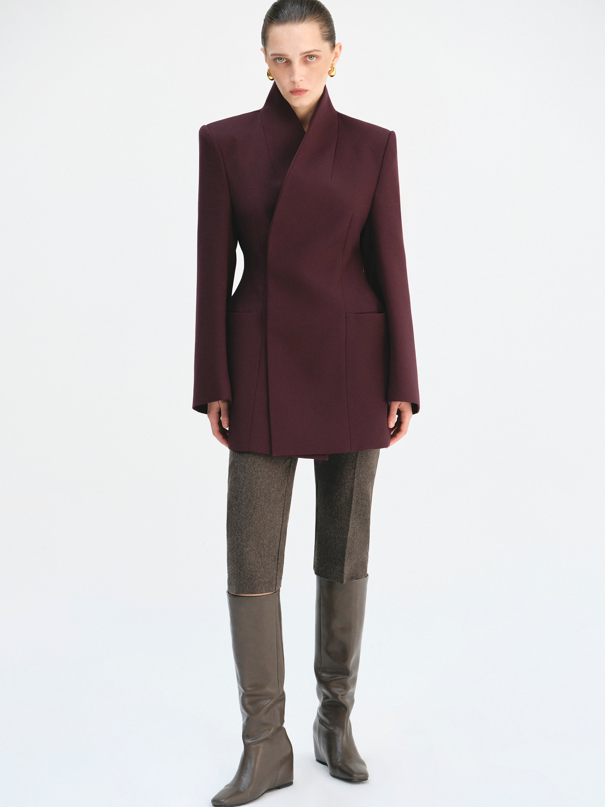 Corrin Wrap Blazer, Merlot