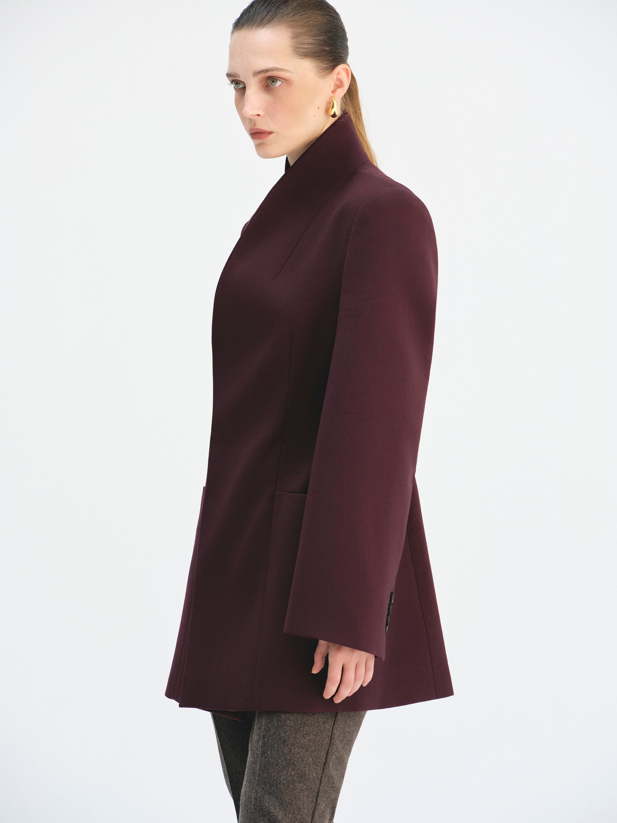 Corrin Wrap Blazer, Merlot