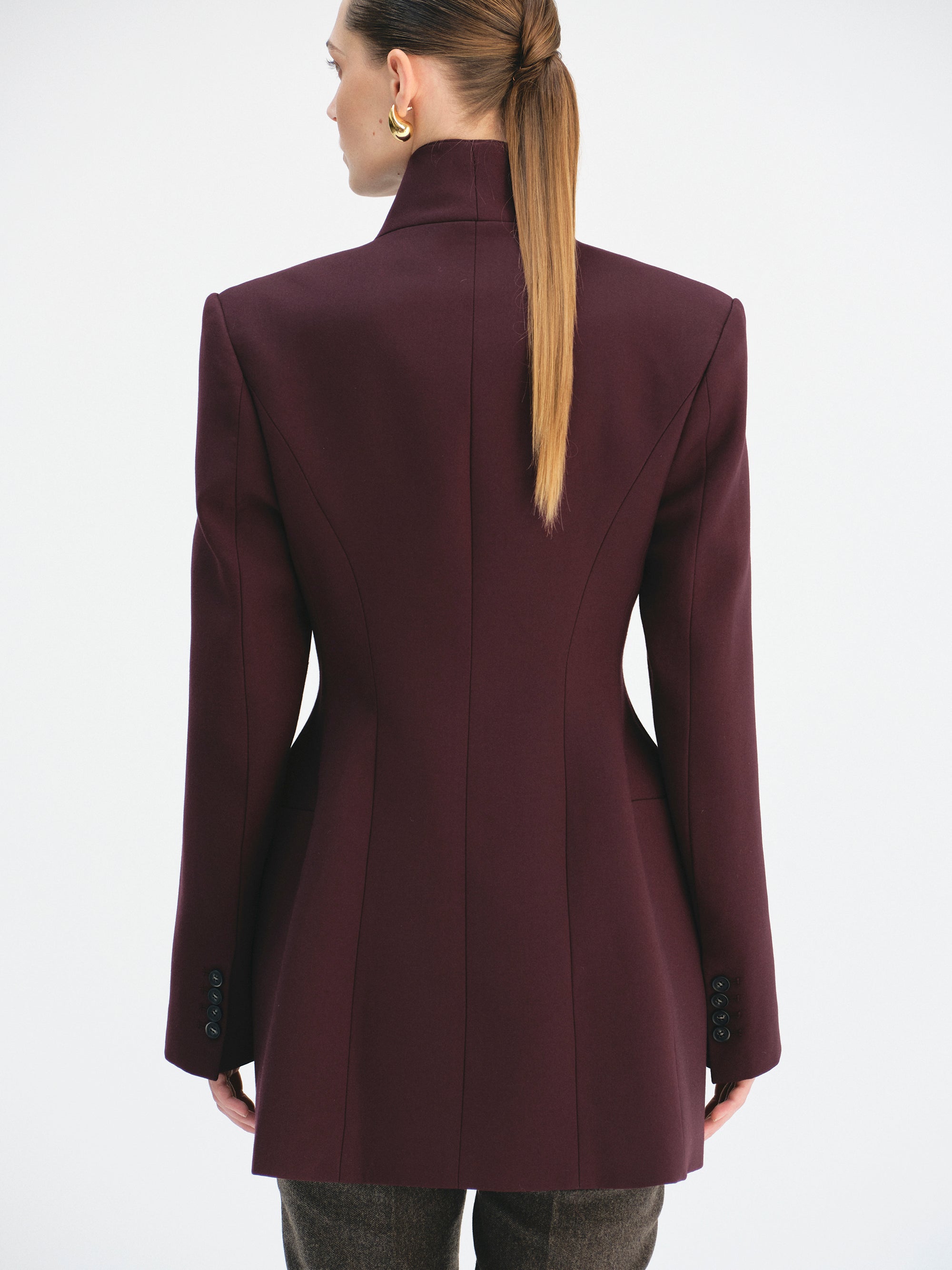 Corrin Wrap Blazer, Merlot