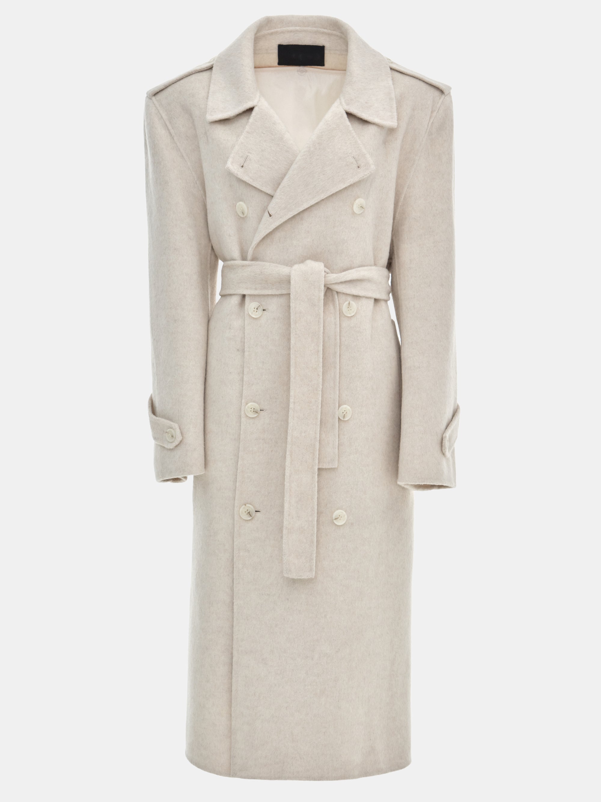 Oversized Wool Trench Coat, Birch