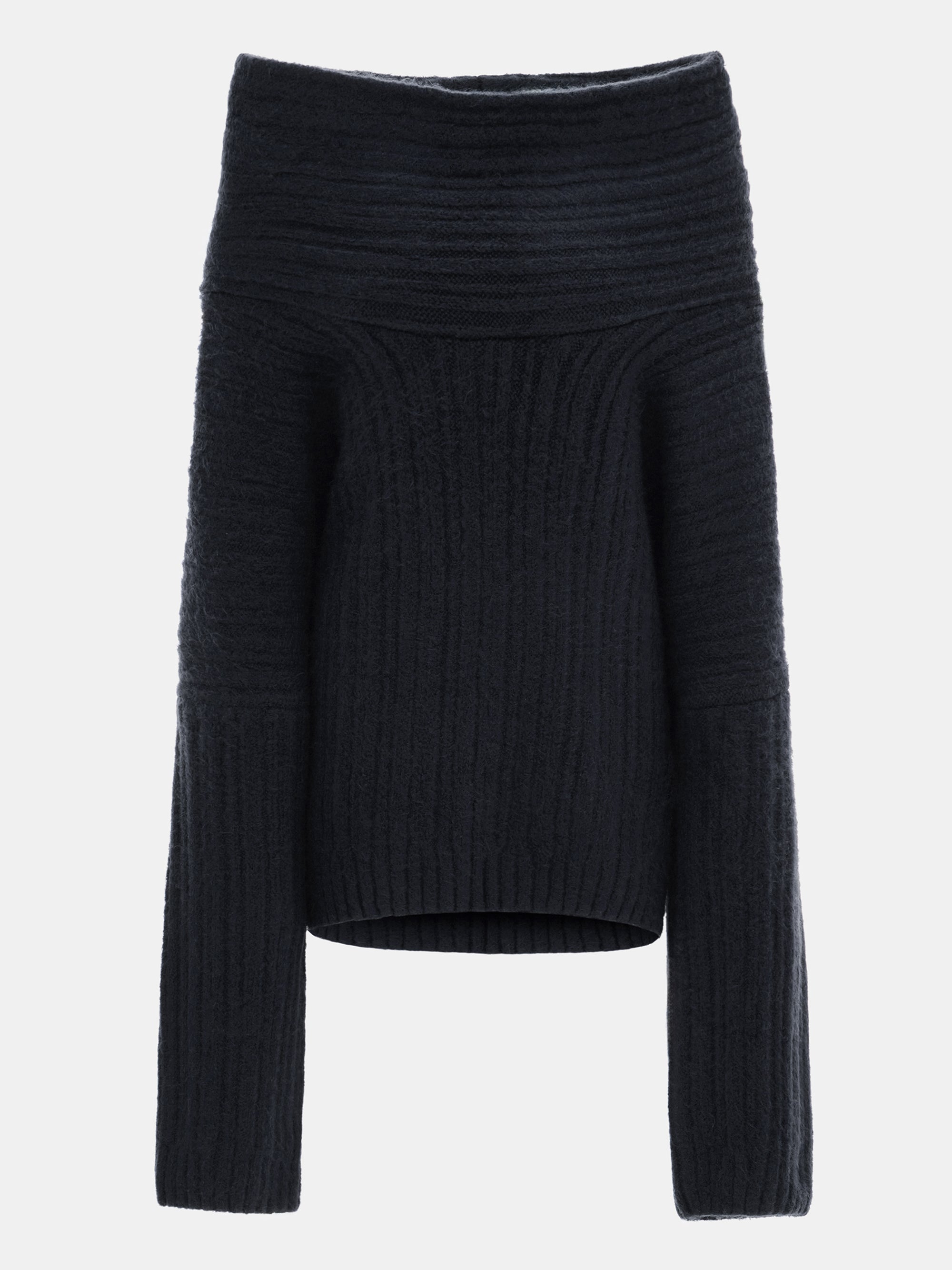 Becca Oversized High Roll Knit Pullover, Midnight