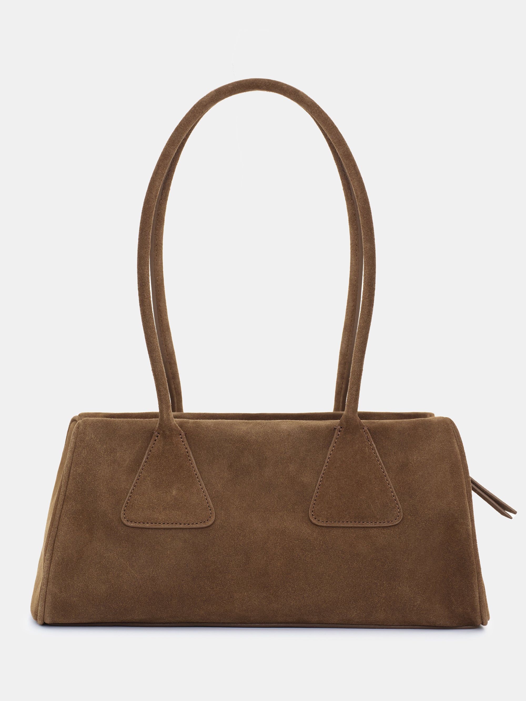 Triangular Boston Tote, Taupe