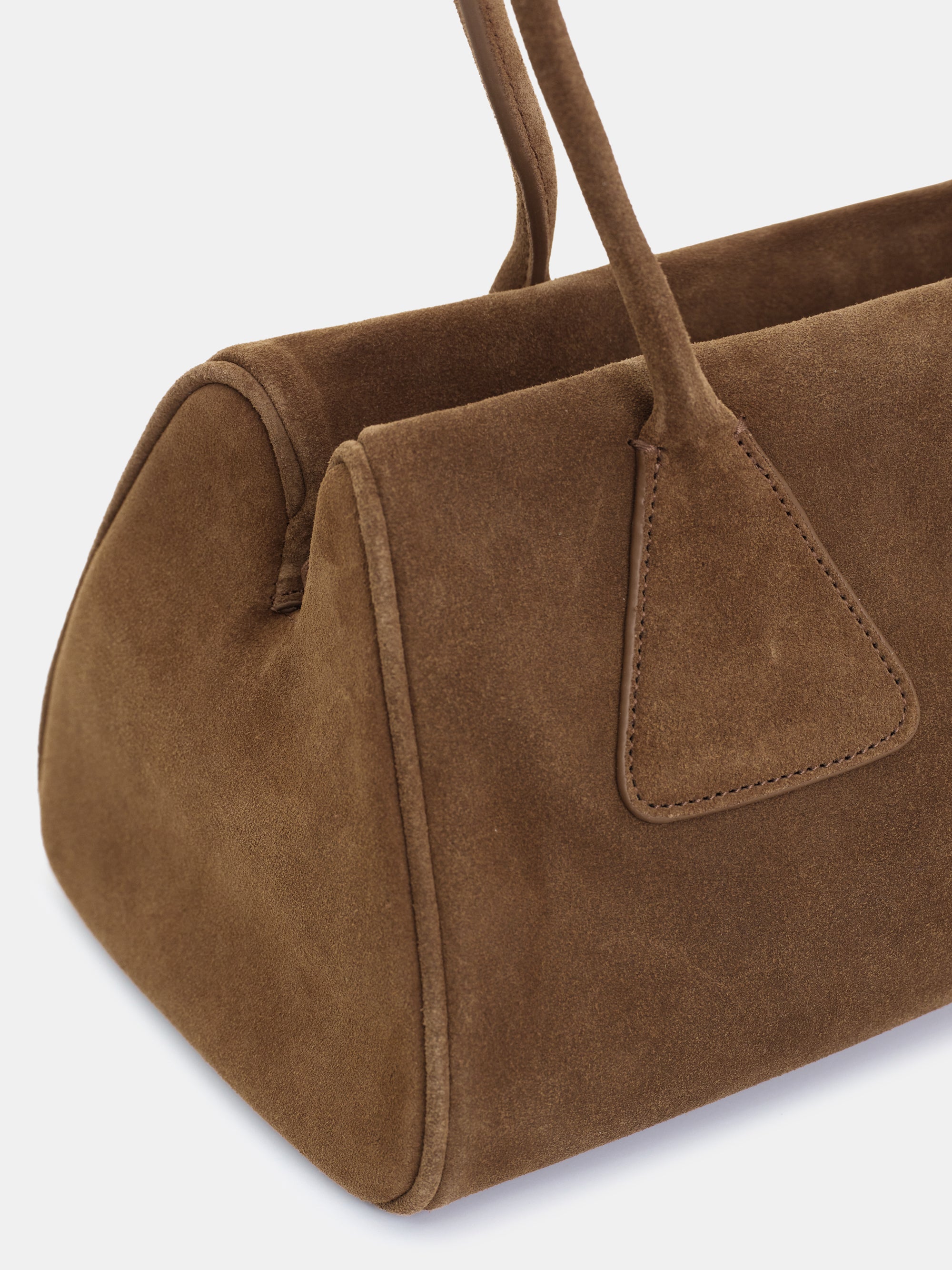 Triangular Boston Tote, Taupe