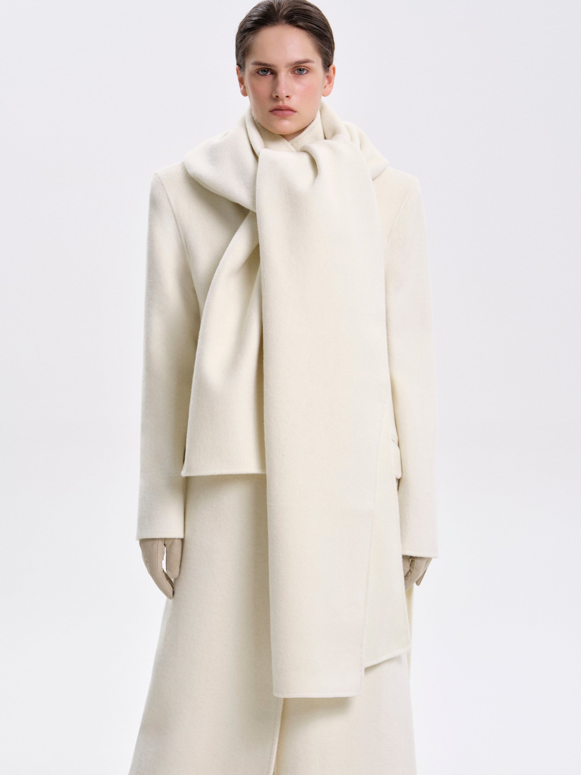 Oversized Scarf Coat, Cream – SourceUnknown