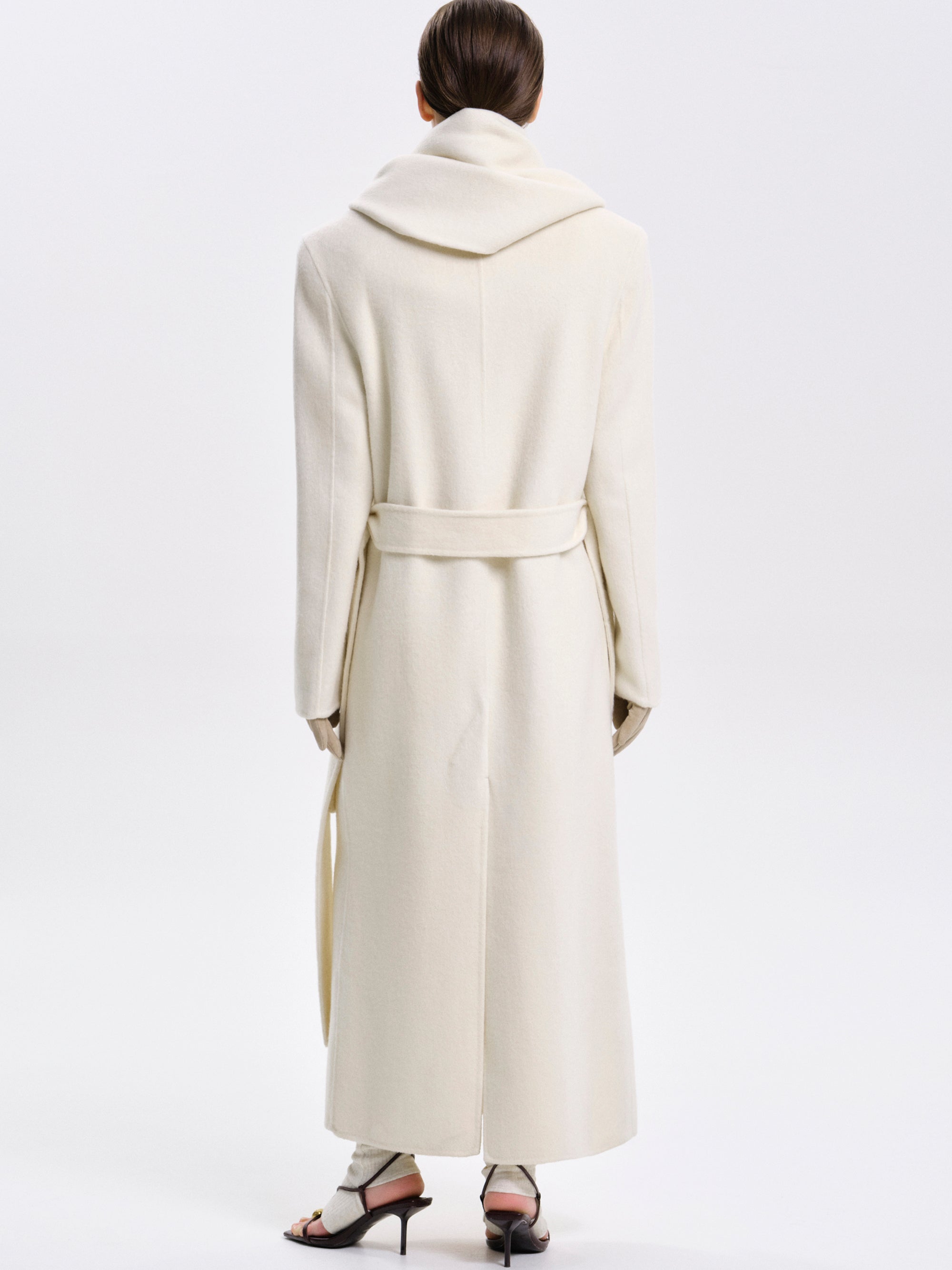 Oversized Scarf Coat, Cream