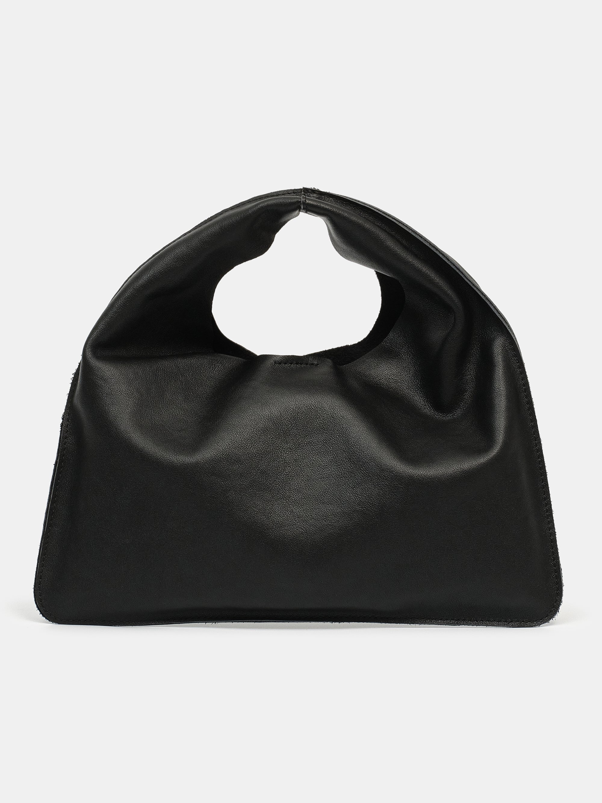 Leather Grab Bag, Black