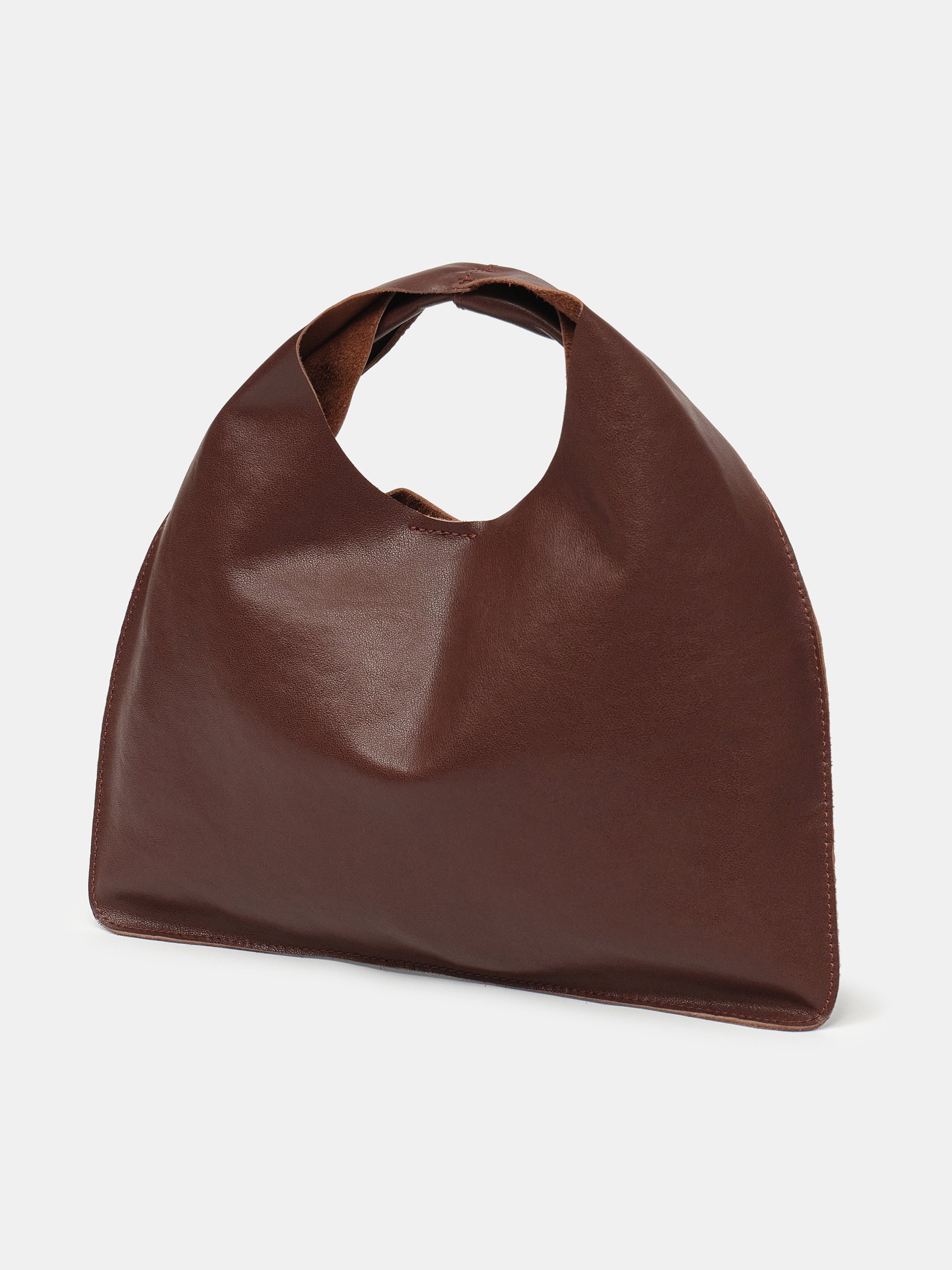 Leather Grab Bag, Brown
