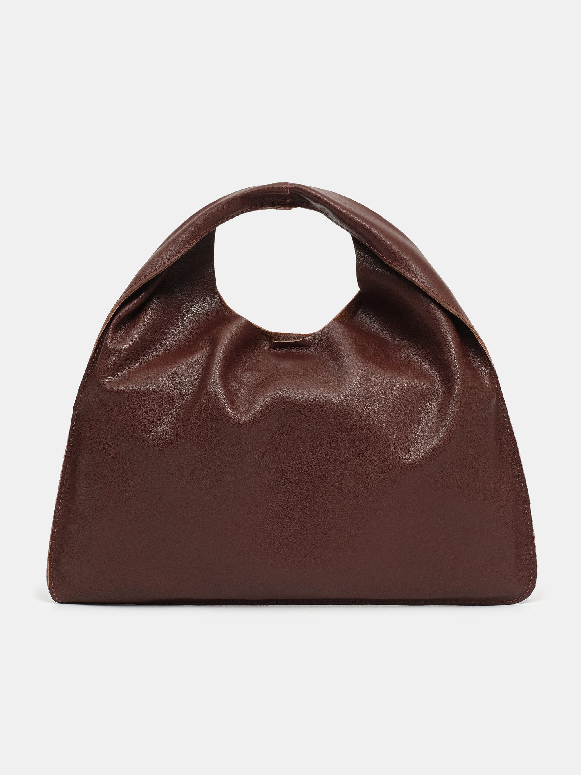 Leather Grab Bag, Brown