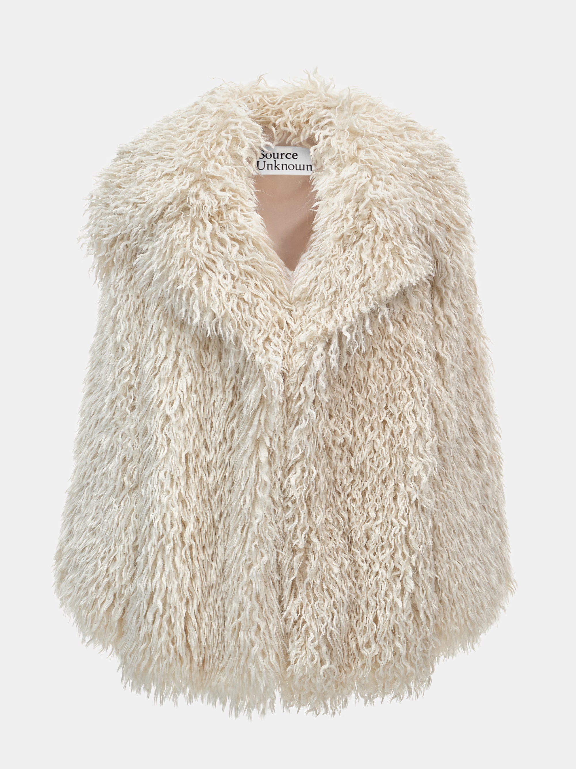 Cassia Shag Fur Coat, Ivory
