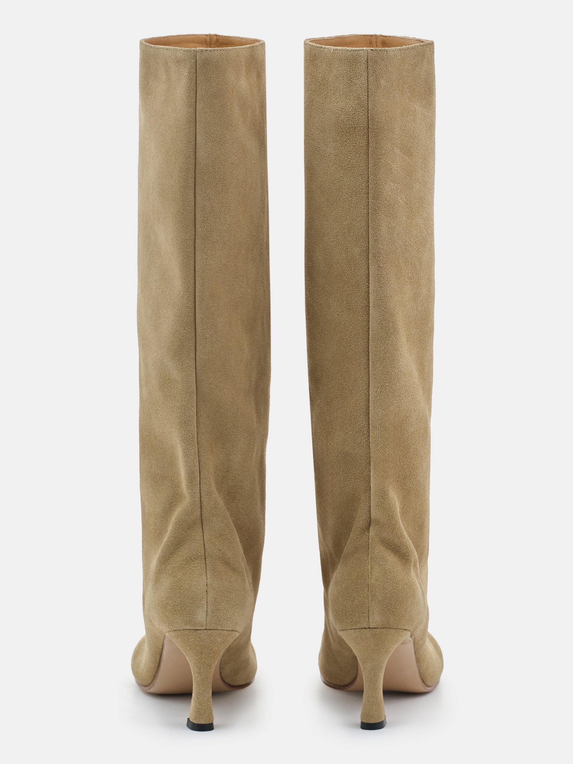 Leather Wide Shaft Boots, Camel