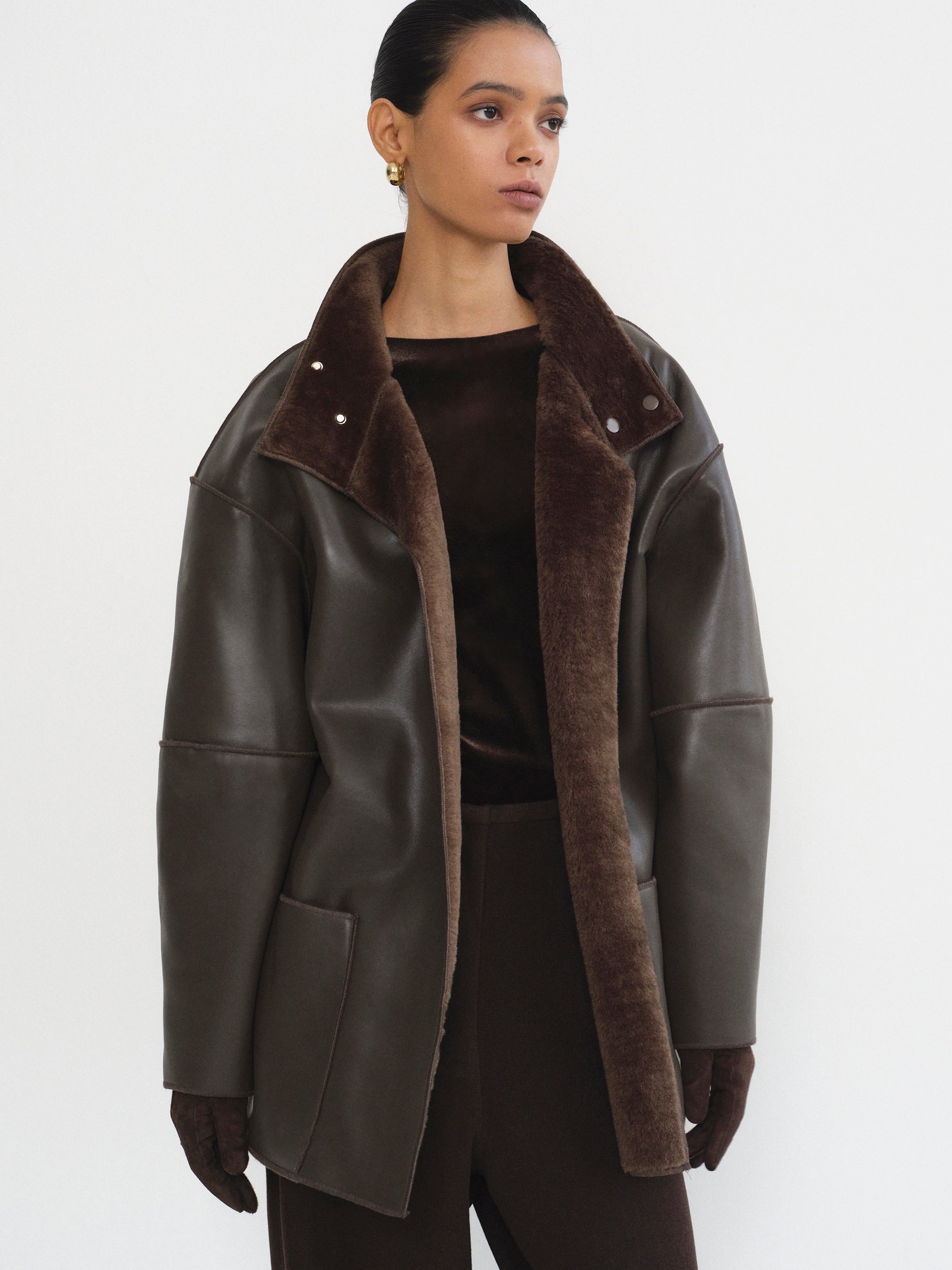 REVERSIBLE FAKE LEATHER JACKET